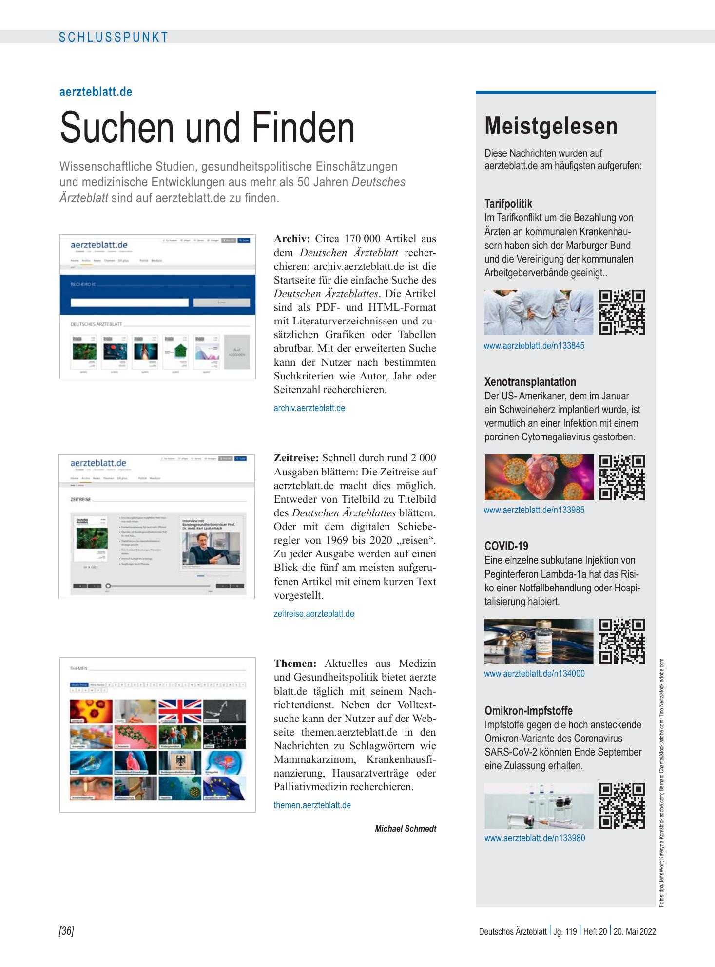 Vorschauseite 1: Meistgelesen – Deutsches Ärzteblatt