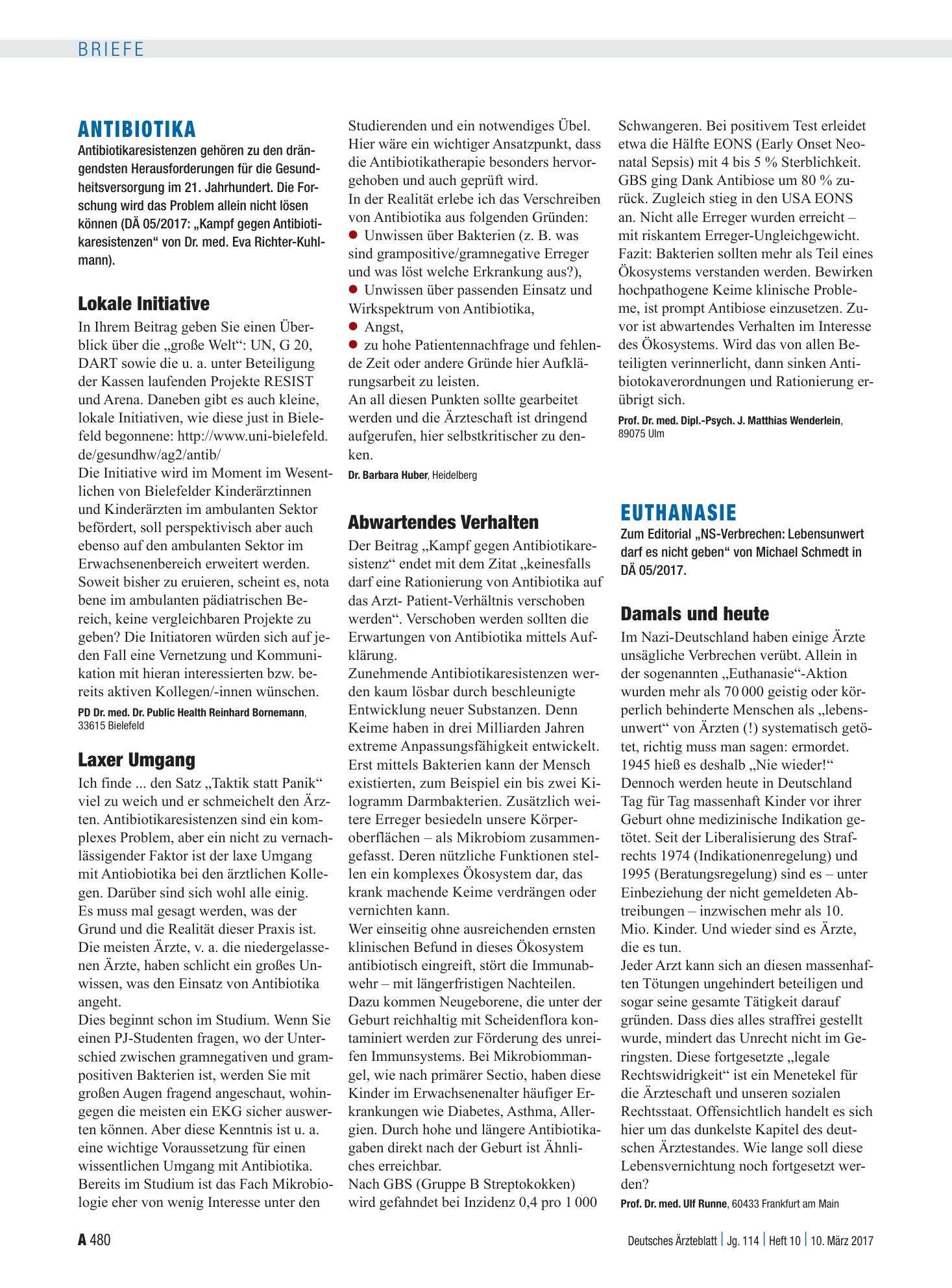 Vorschauseite 1: Euthanasie: Damals und heute – Deutsches Ärzteblatt