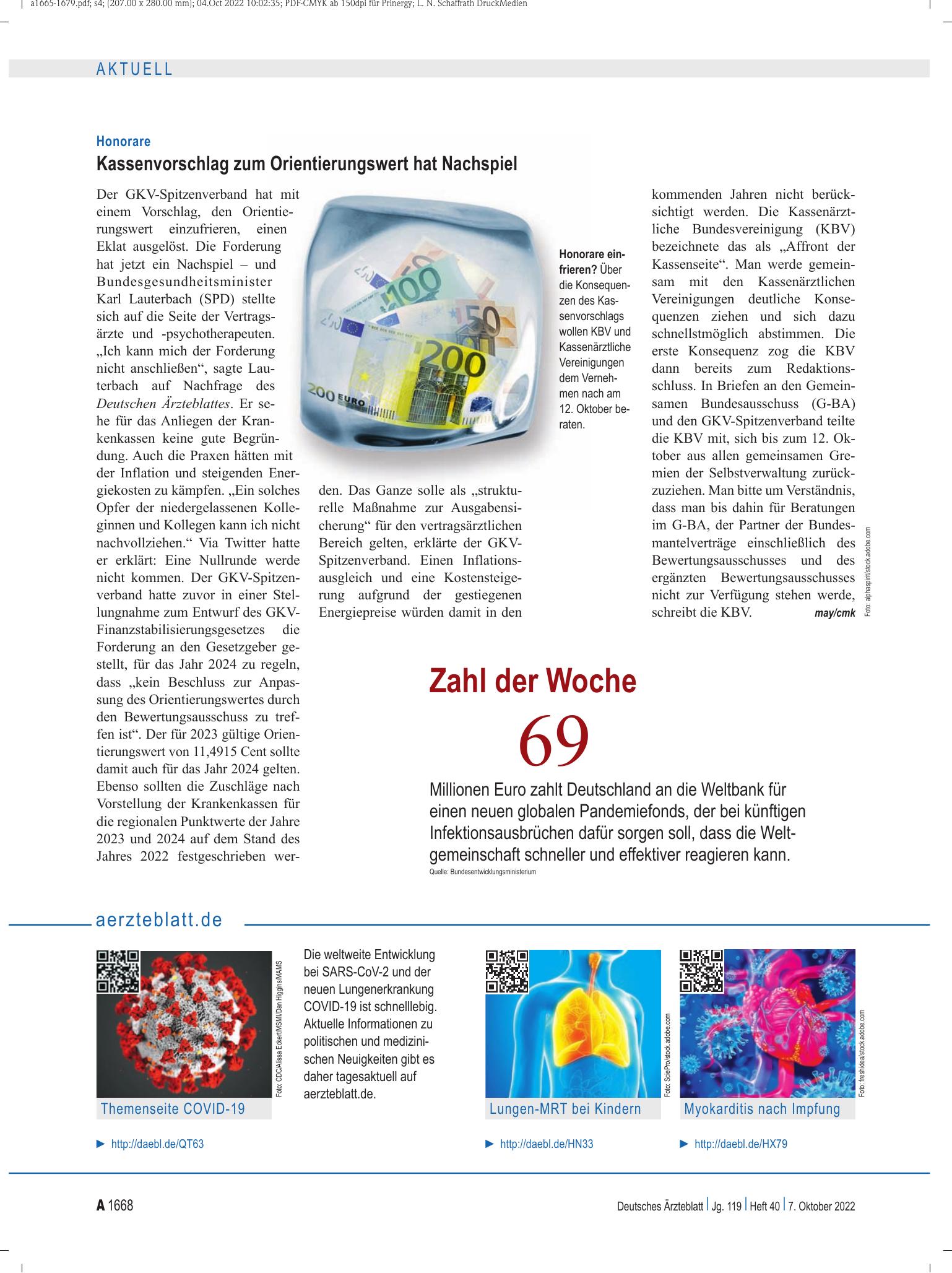 Vorschauseite 1: aerzteblatt.de – Deutsches Ärzteblatt