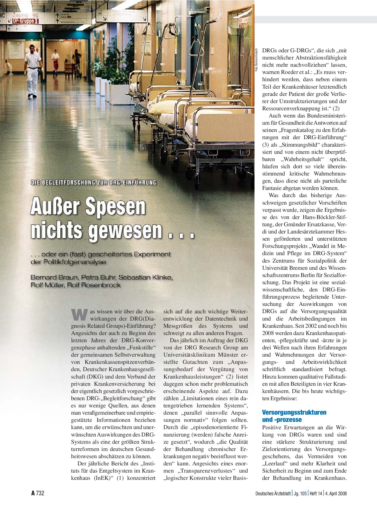 Vorschauseite 1: Die Begleitforschung zur DRG-Einführung: Außer Spesen nichts gewesen... – Deutsches Ärzteblatt