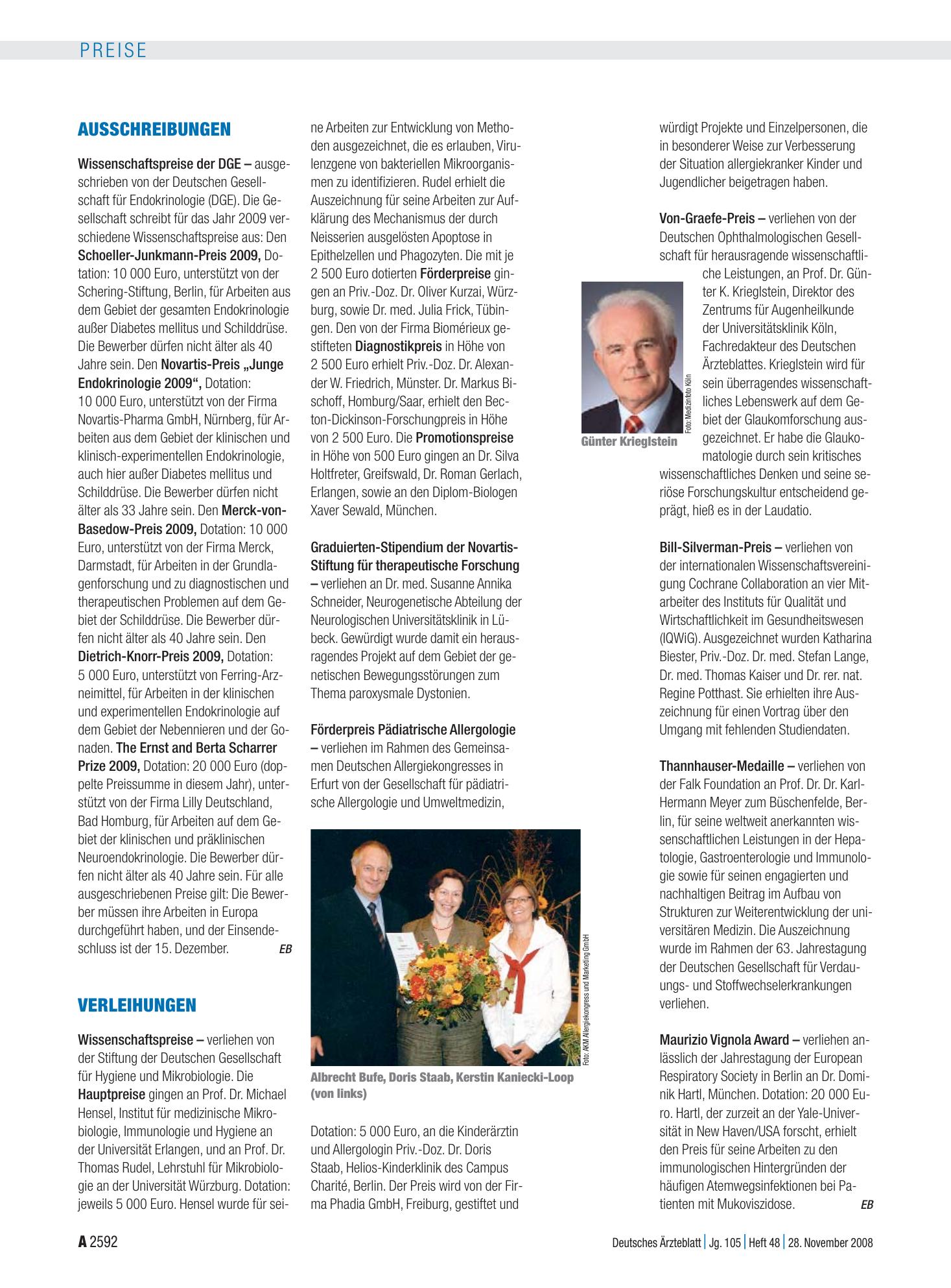 Vorschauseite 1: Ausschreibungen – Deutsches Ärzteblatt