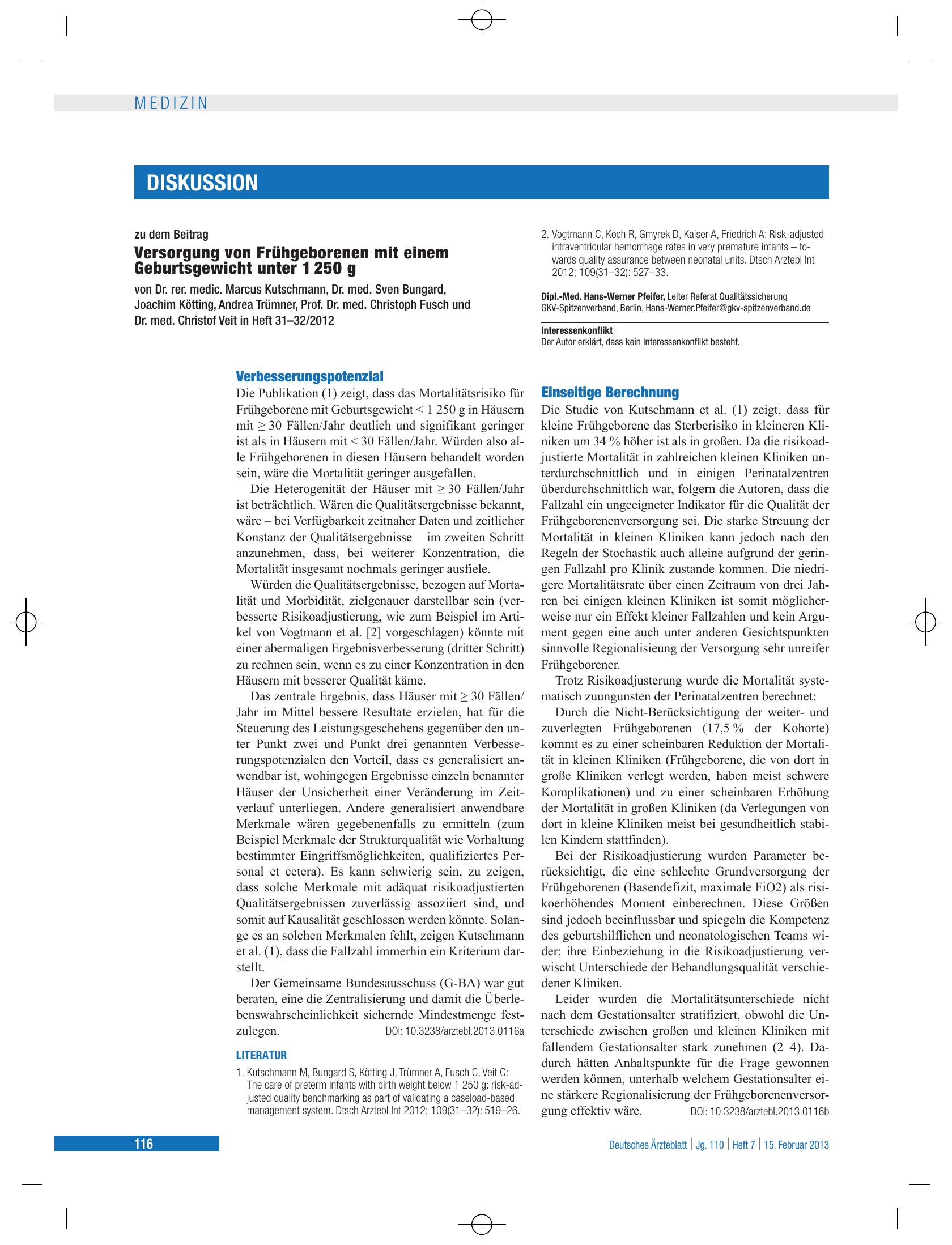 Vorschauseite 1: Einseitige Berechnung – Deutsches Ärzteblatt