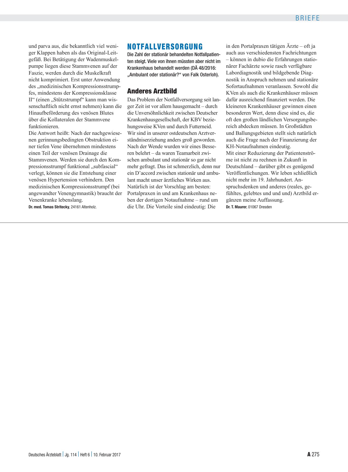 Vorschauseite 1: Notfallversorgung: Anderes Arztbild – Deutsches Ärzteblatt