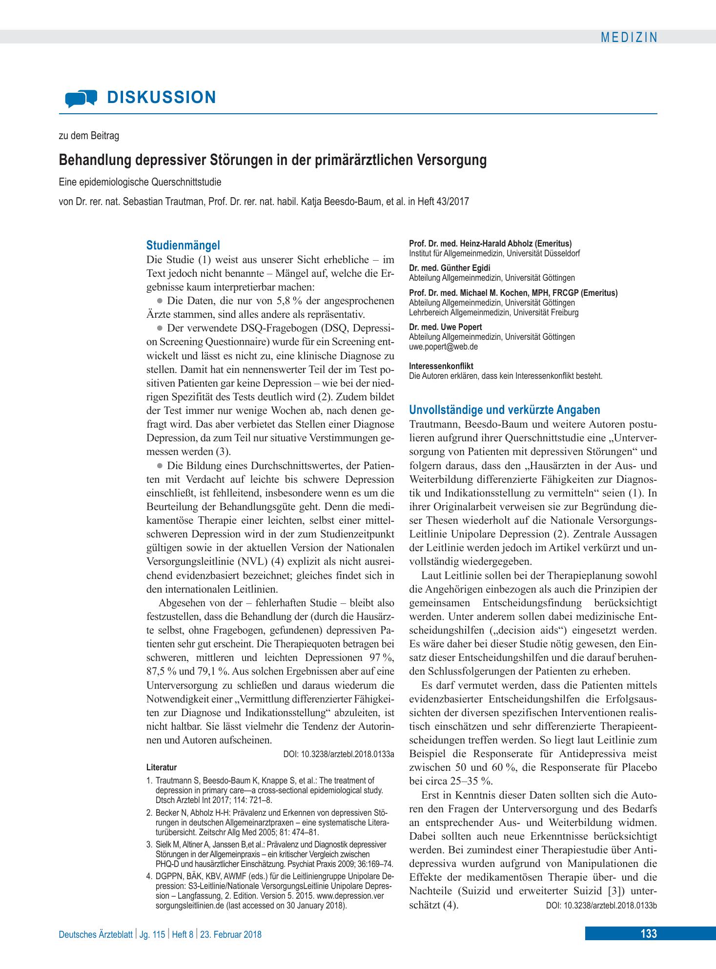 Vorschauseite 1: Studienmängel – Deutsches Ärzteblatt