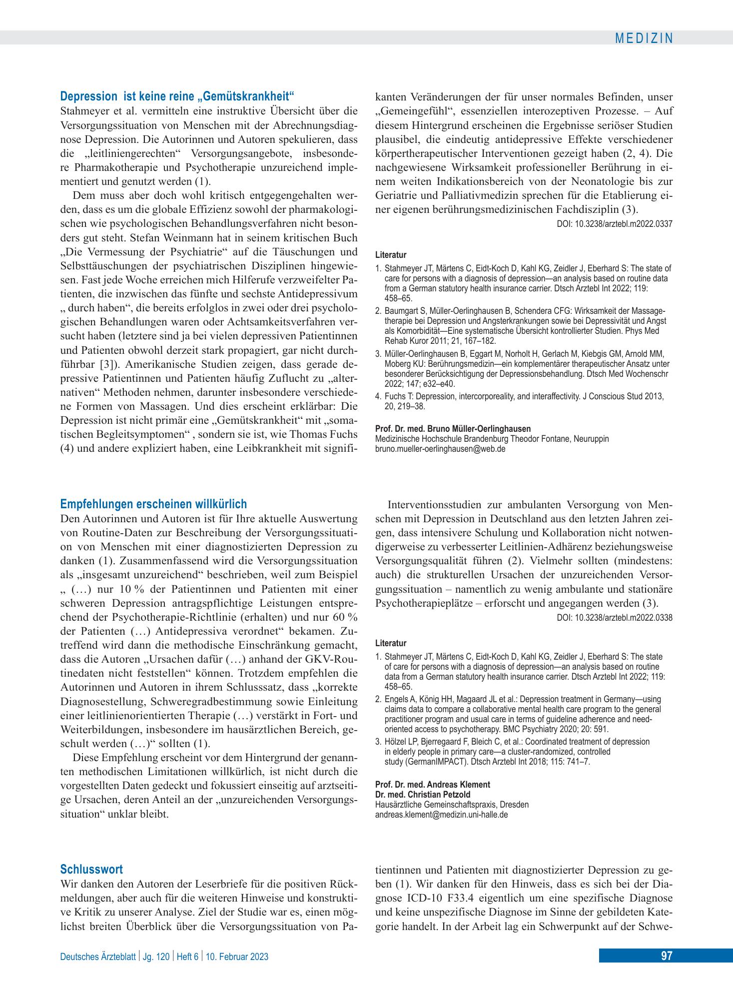 Vorschauseite 1: Schlusswort – Deutsches Ärzteblatt