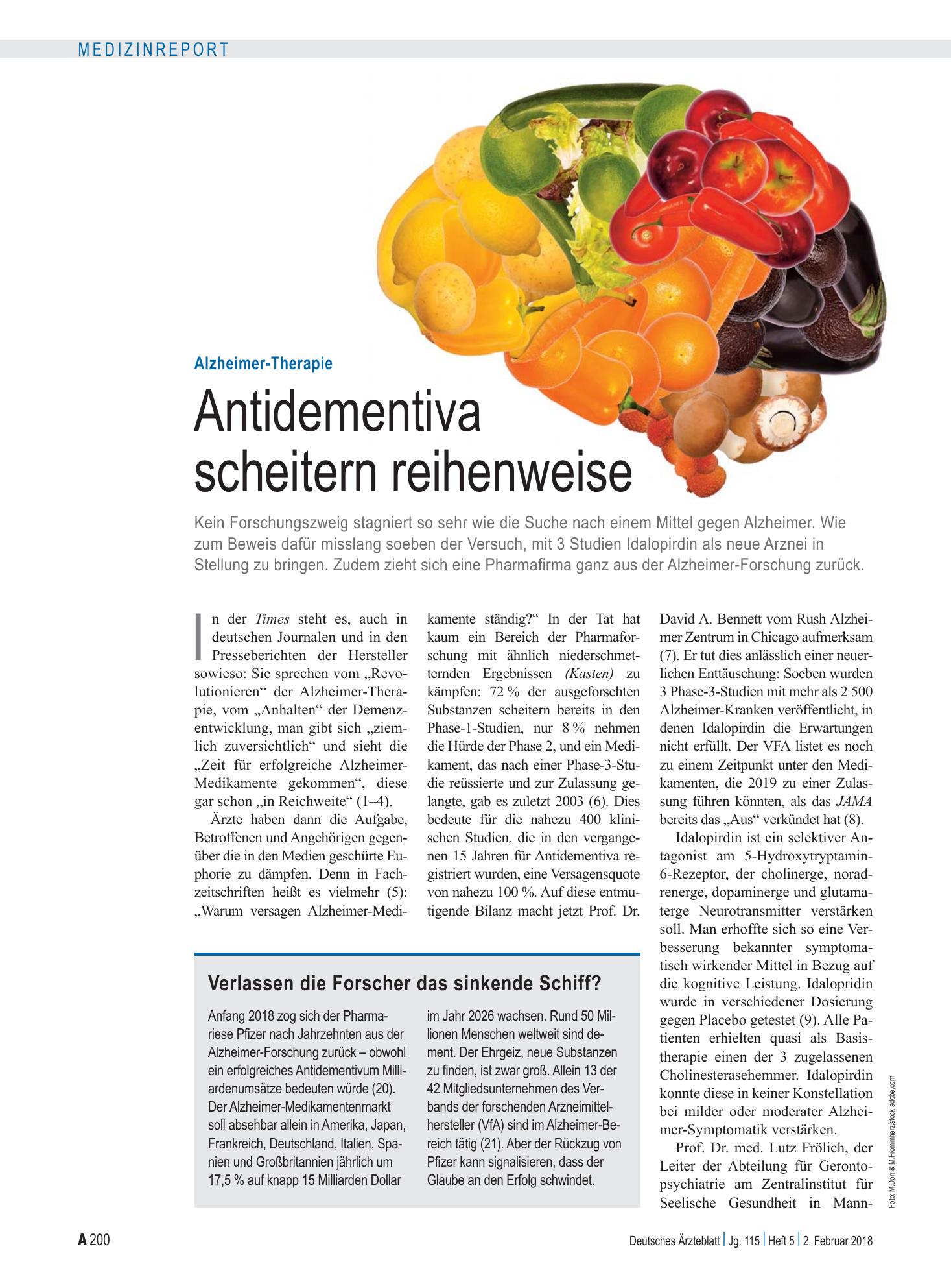 Vorschauseite 1: Alzheimer-Therapie: Antidementiva scheitern reihenweise – Deutsches Ärzteblatt