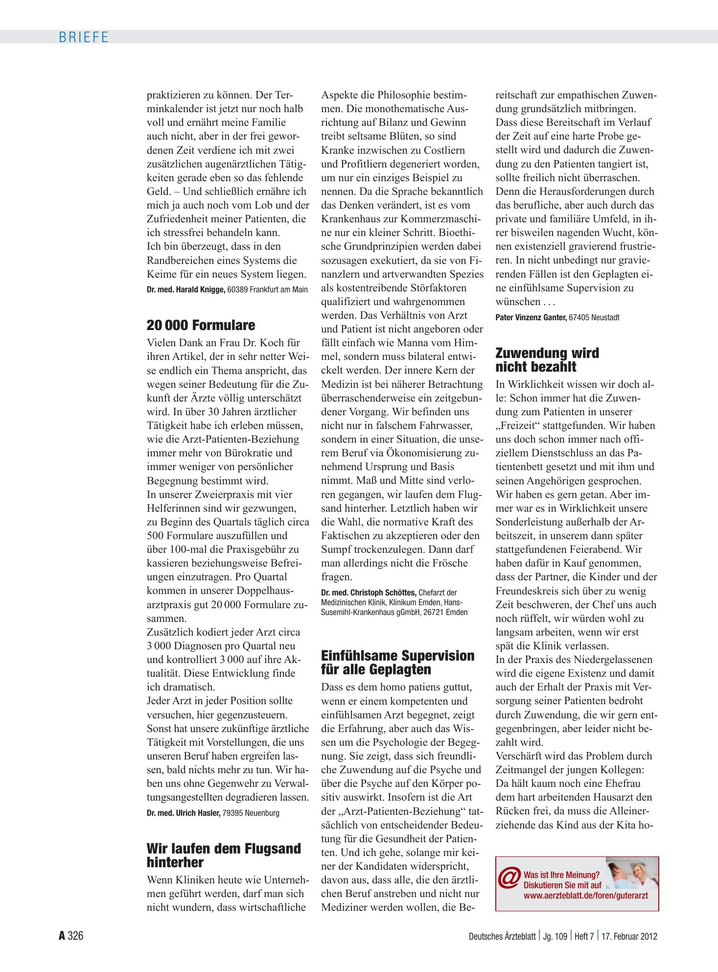 Vorschauseite 1: Berufspraxis: 20 000 Formulare – Deutsches Ärzteblatt
