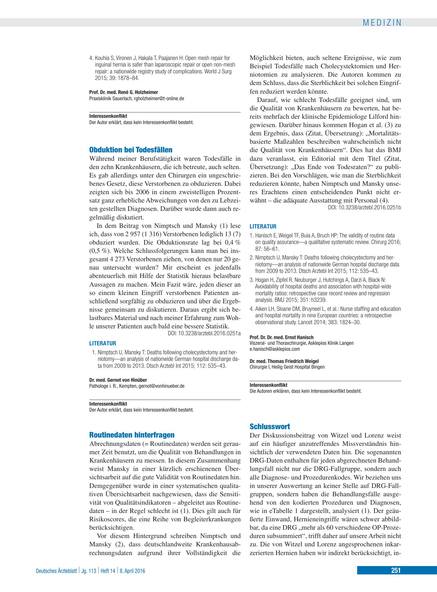 Vorschauseite 1: Obduktion bei Todesfällen – Deutsches Ärzteblatt