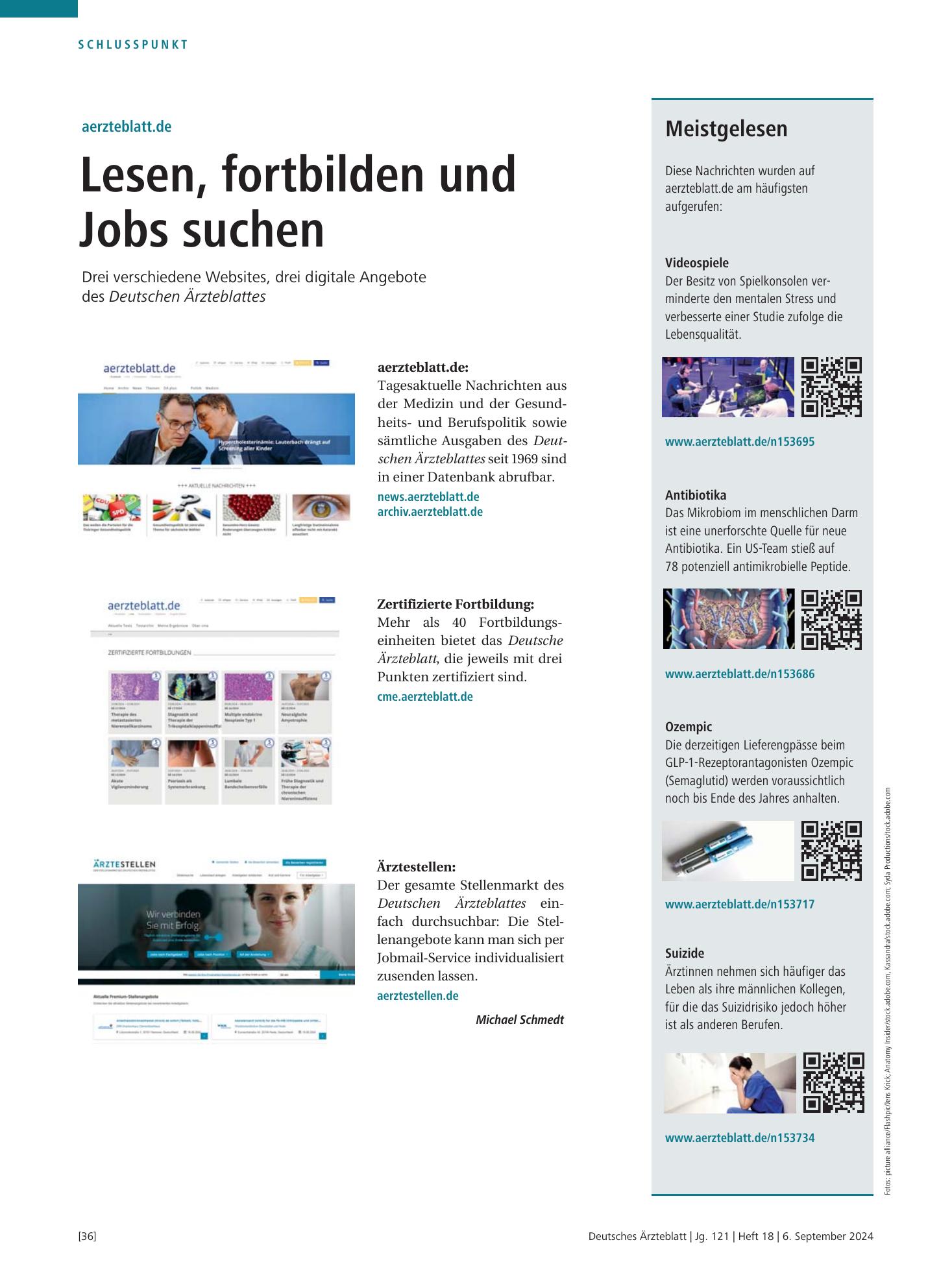Vorschauseite 1: Meistgelesen – Deutsches Ärzteblatt
