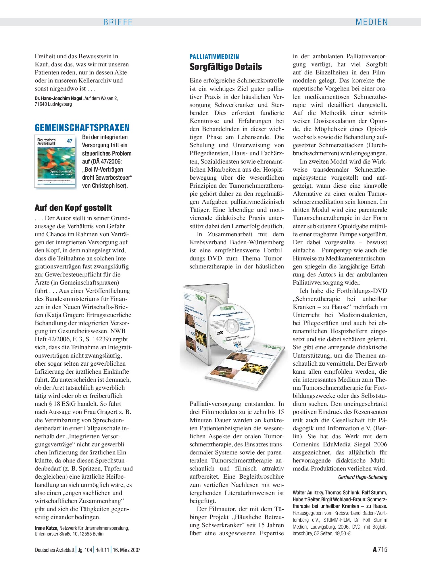 Vorschauseite 1: Gemeinschaftspraxen: Auf den Kopf gestellt – Deutsches Ärzteblatt