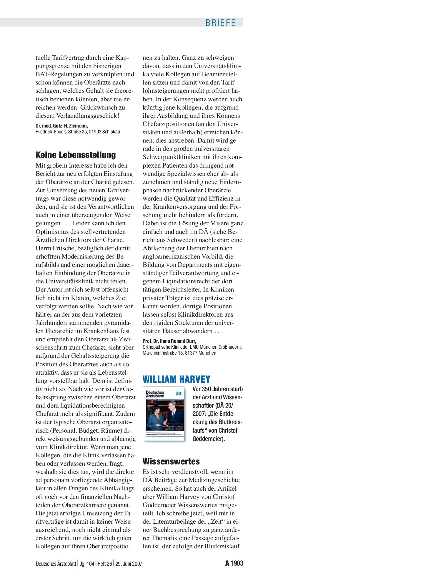Vorschauseite 1: William Harvey: Wissenswertes – Deutsches Ärzteblatt