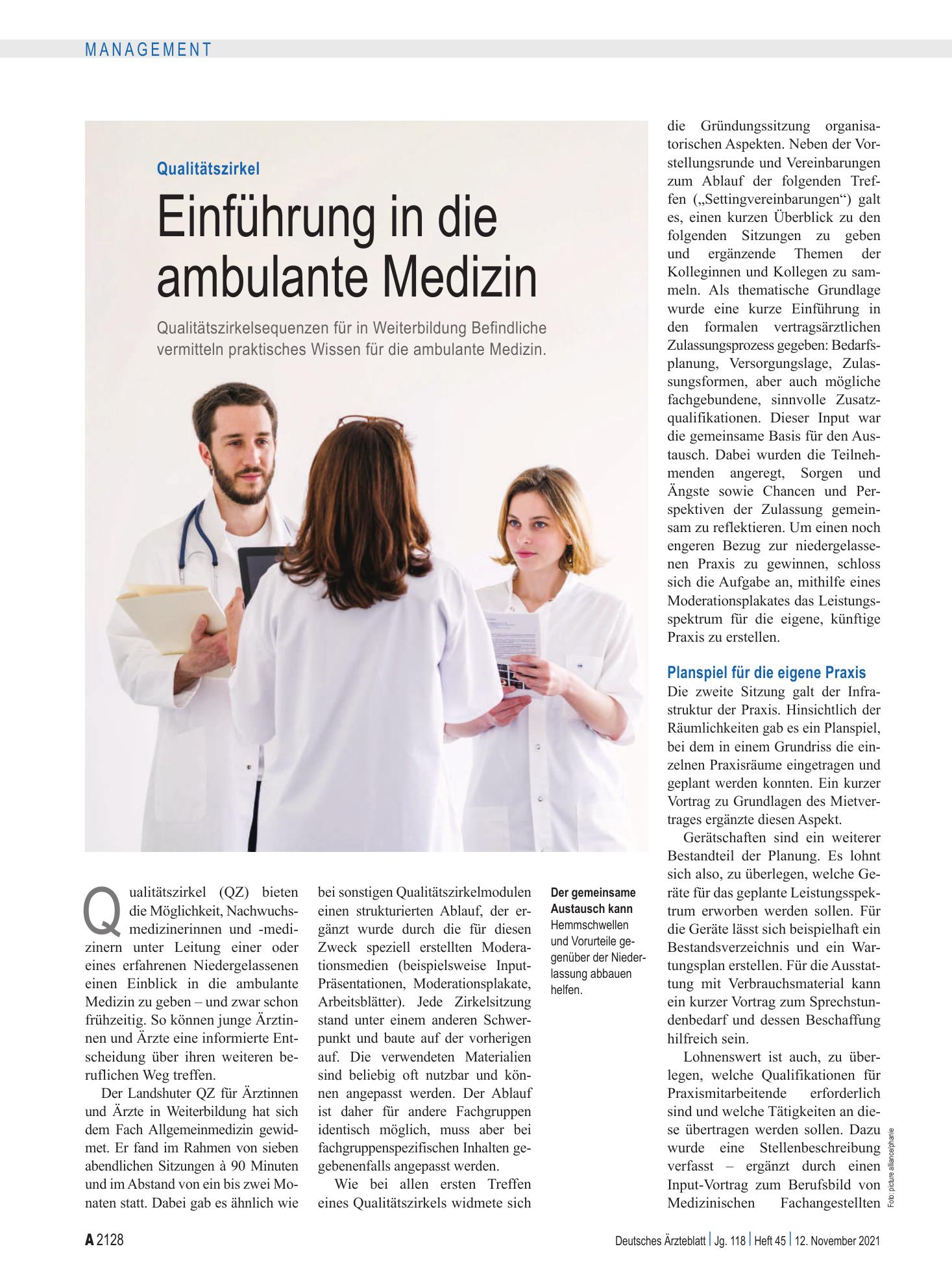Vorschauseite 1: Qualitätszirkel: Einführung in die ambulante Medizin – Deutsches Ärzteblatt