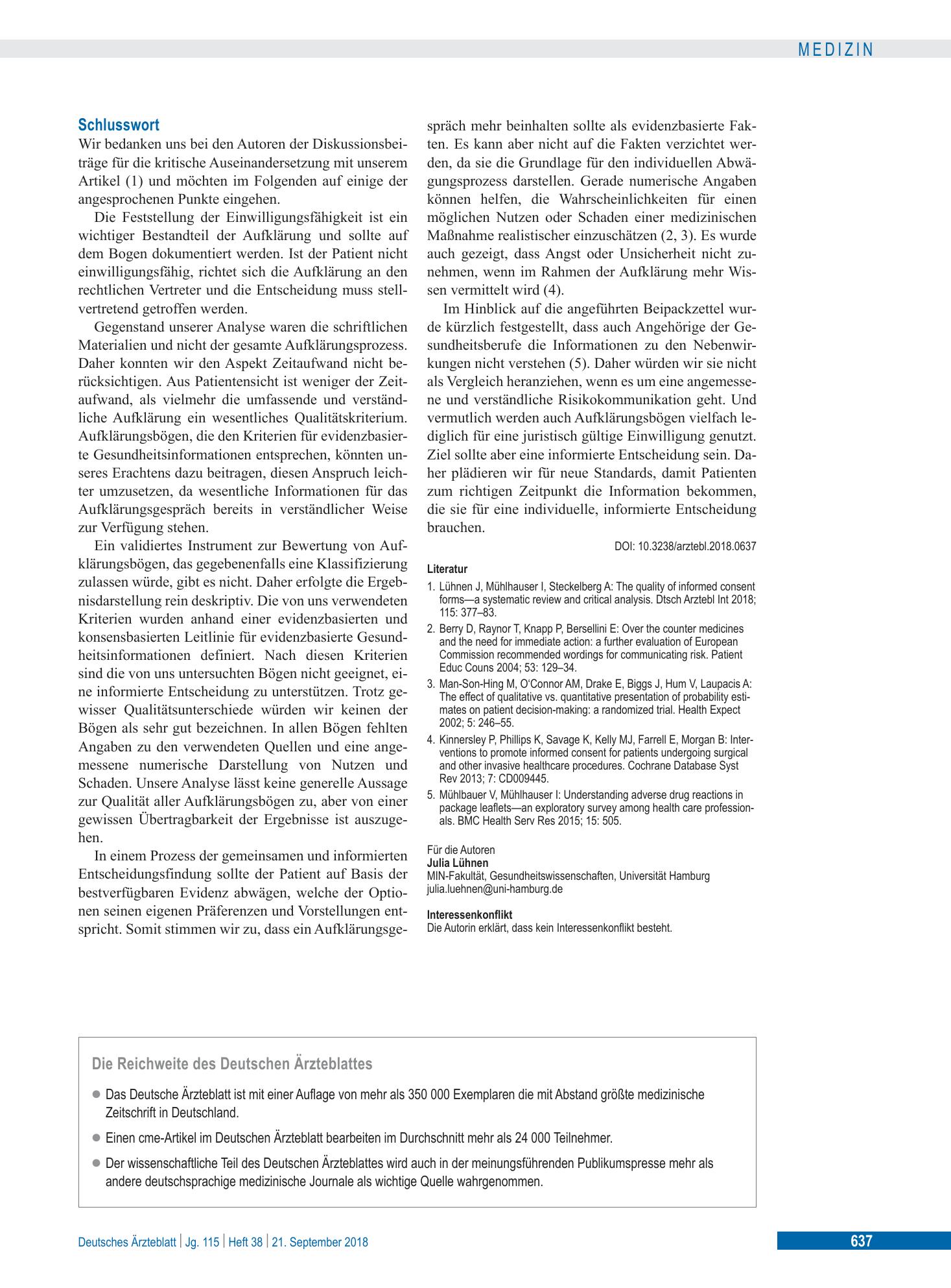 Vorschauseite 1: Schlusswort – Deutsches Ärzteblatt
