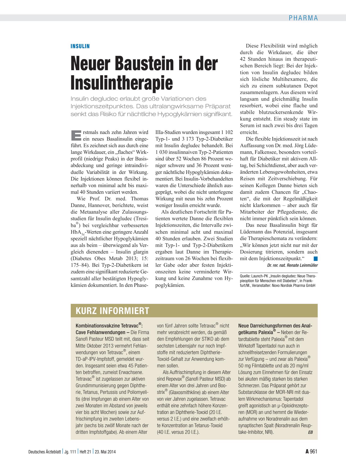 Vorschauseite 1: Kurz informiert – Deutsches Ärzteblatt