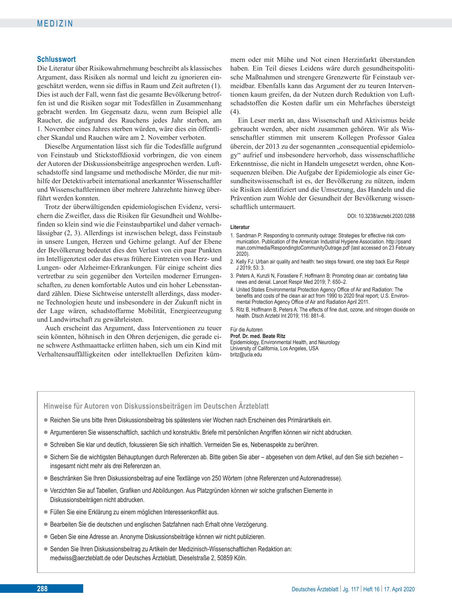 Vorschauseite 1: Schlusswort – Deutsches Ärzteblatt