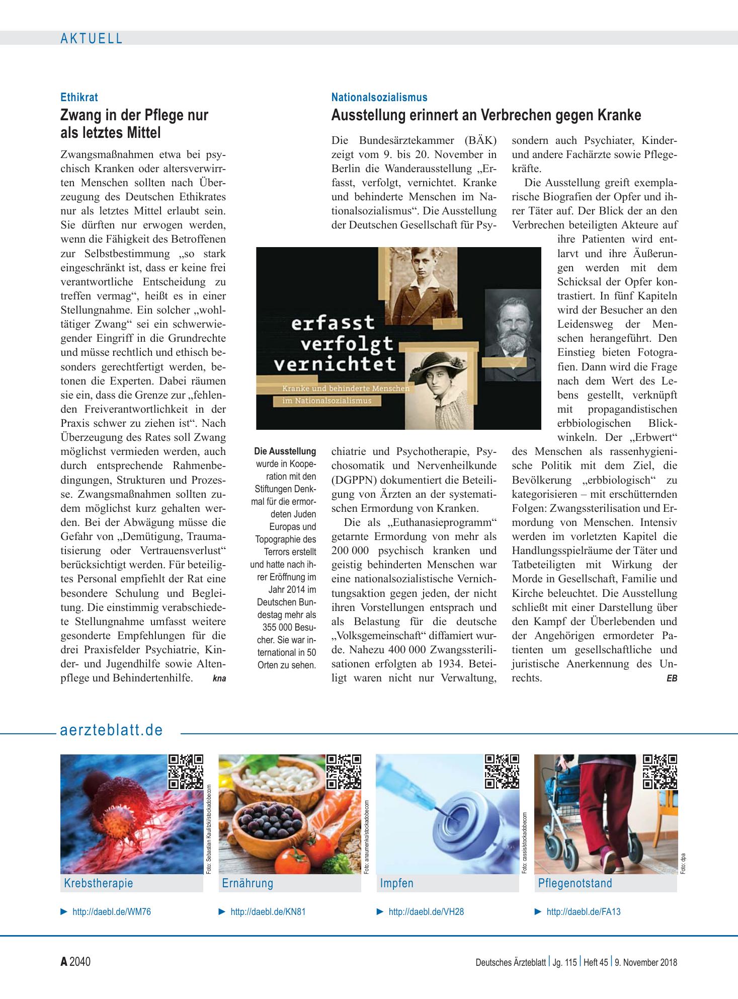 Vorschauseite 1: aerzteblatt.de – Deutsches Ärzteblatt