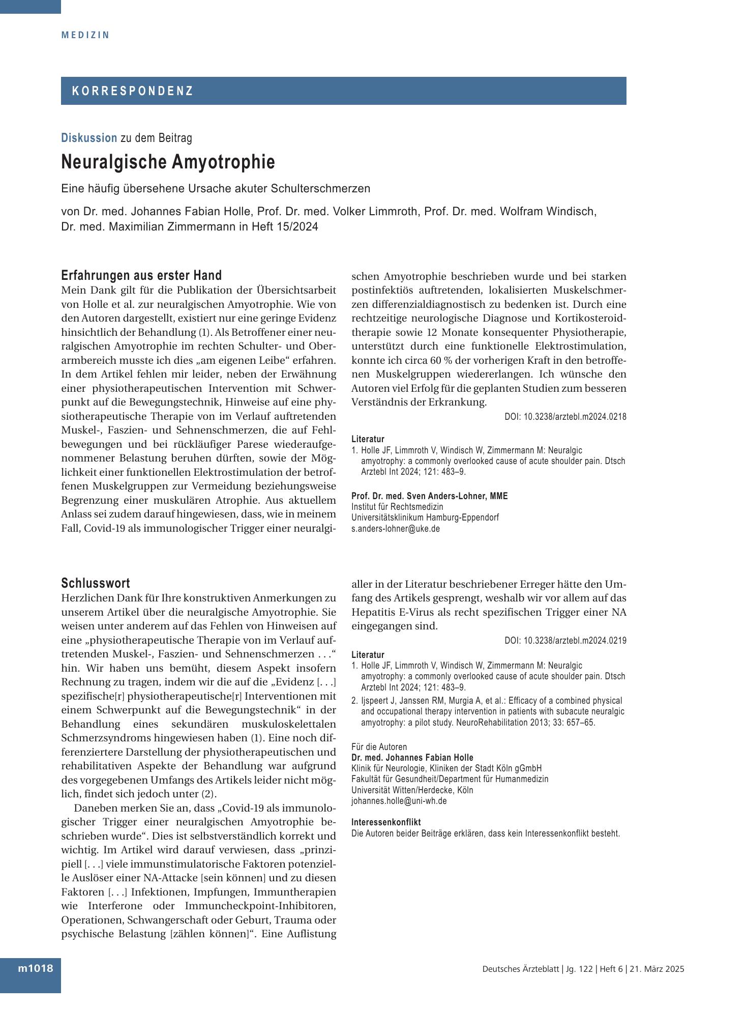 Vorschauseite 1: Schlusswort – Deutsches Ärzteblatt