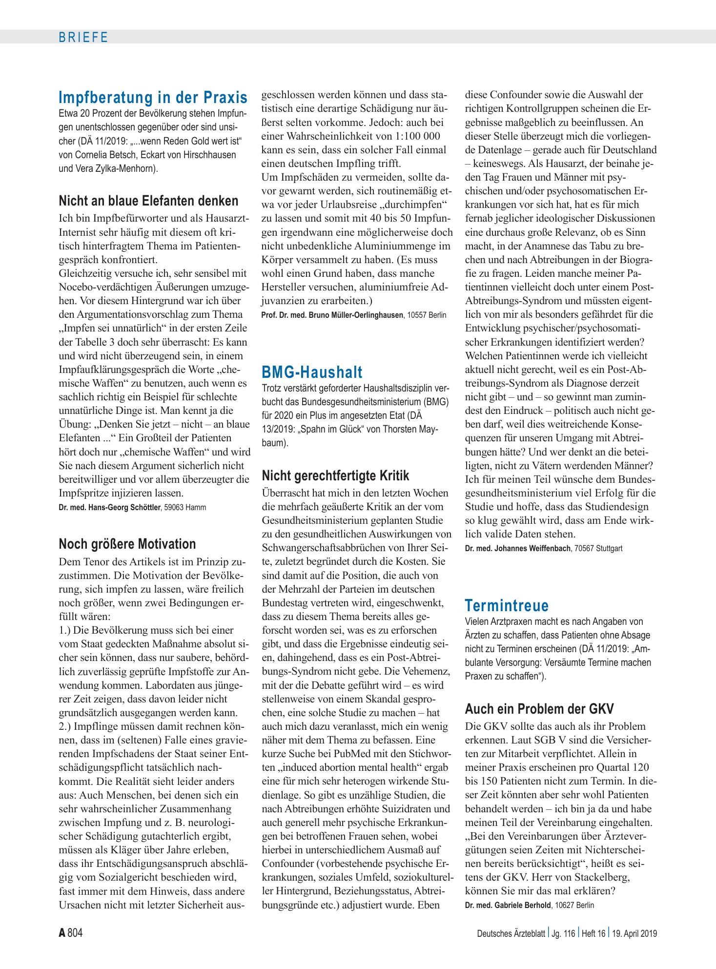 Vorschauseite 1: Termintreue: Auch ein Problem der GKV – Deutsches Ärzteblatt