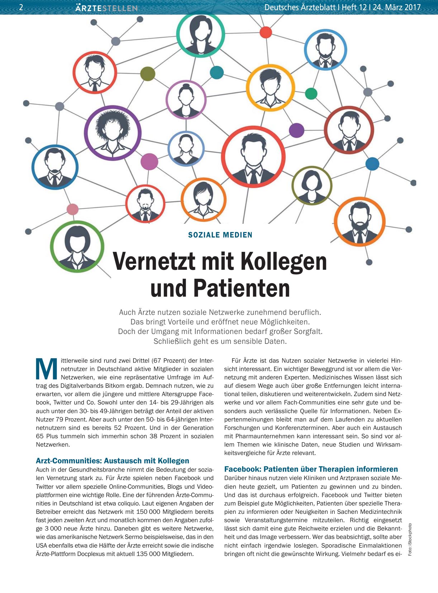 Vorschauseite 1: Soziale Medien: Vernetzt mit Kollegen und Patienten – Deutsches Ärzteblatt