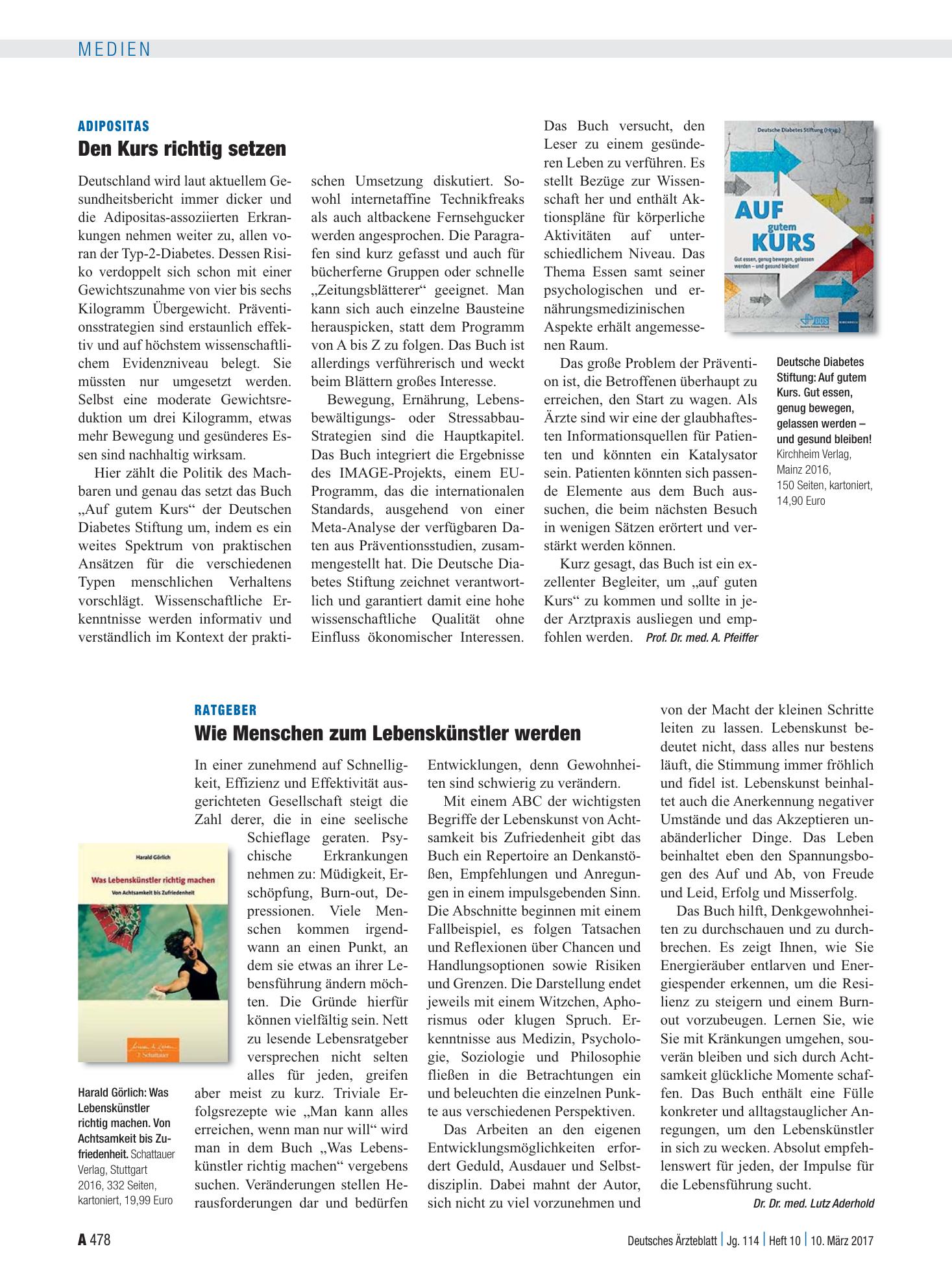 Vorschauseite 1: Adipositas: Den Kurs richtig setzen – Deutsches Ärzteblatt