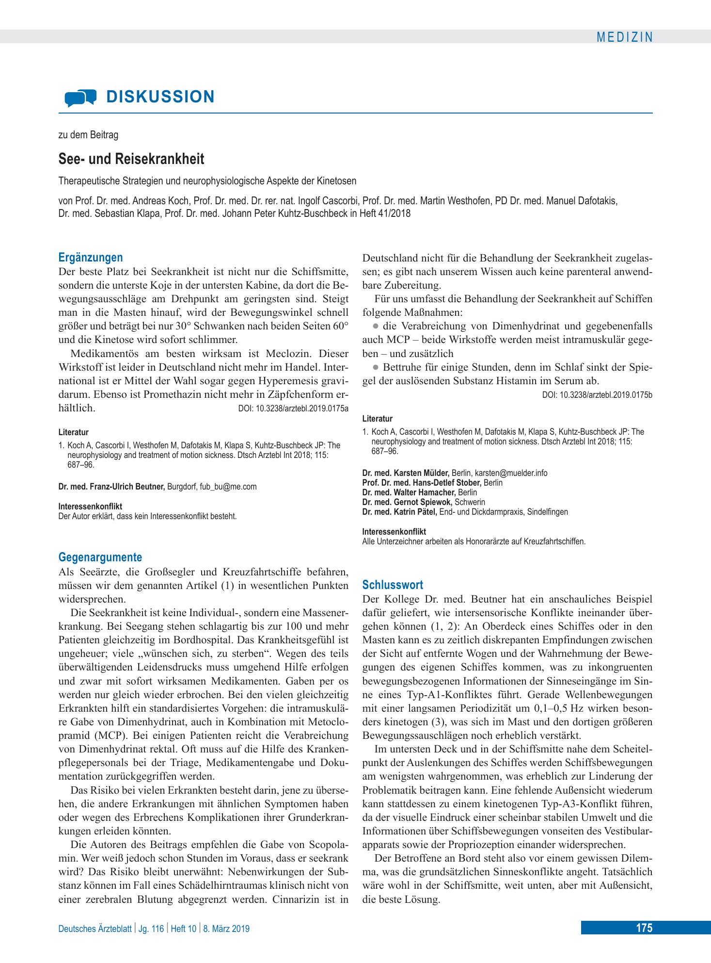 Vorschauseite 1: Gegenargumente – Deutsches Ärzteblatt