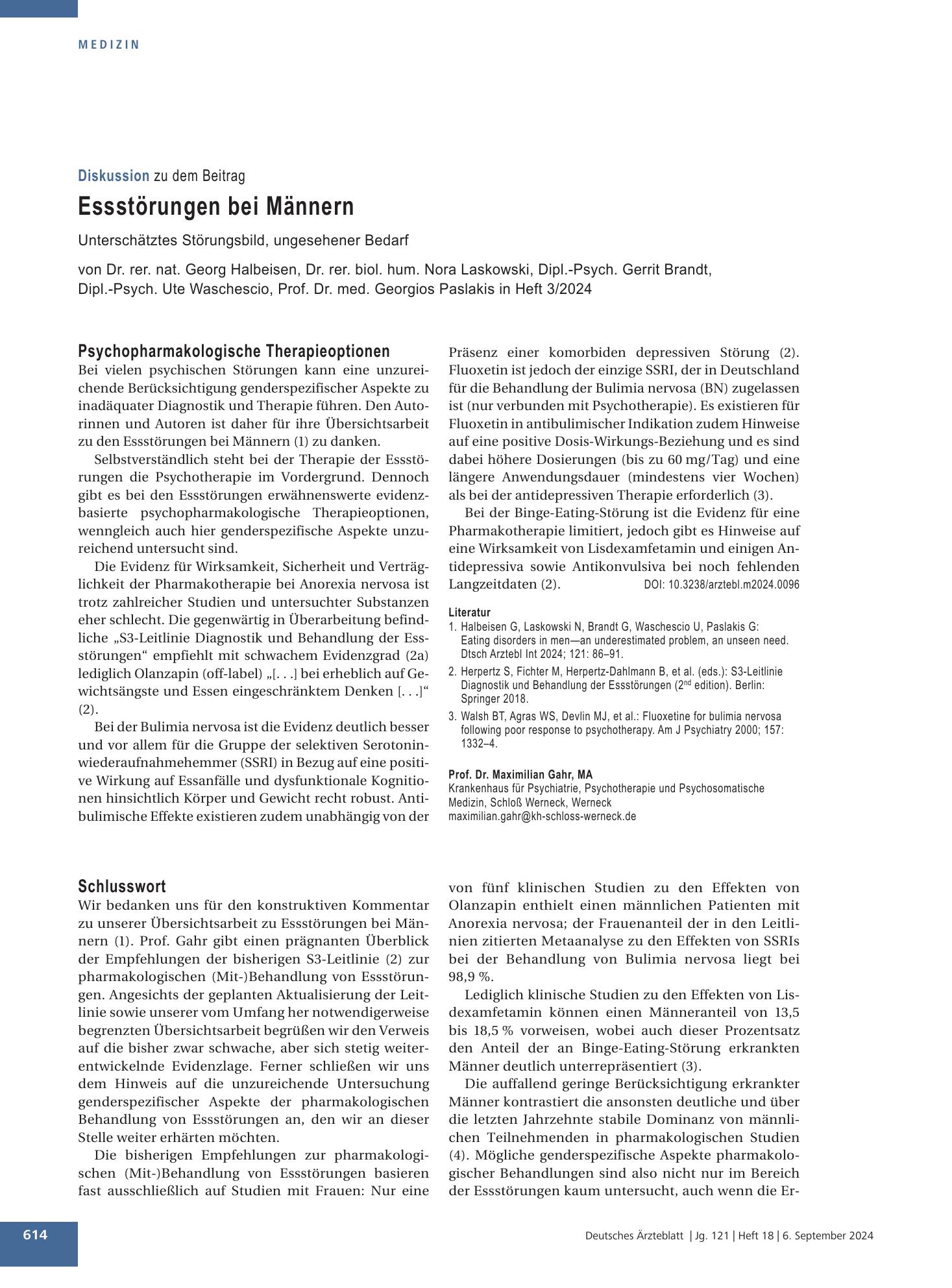 Vorschauseite 1: Schlusswort – Deutsches Ärzteblatt