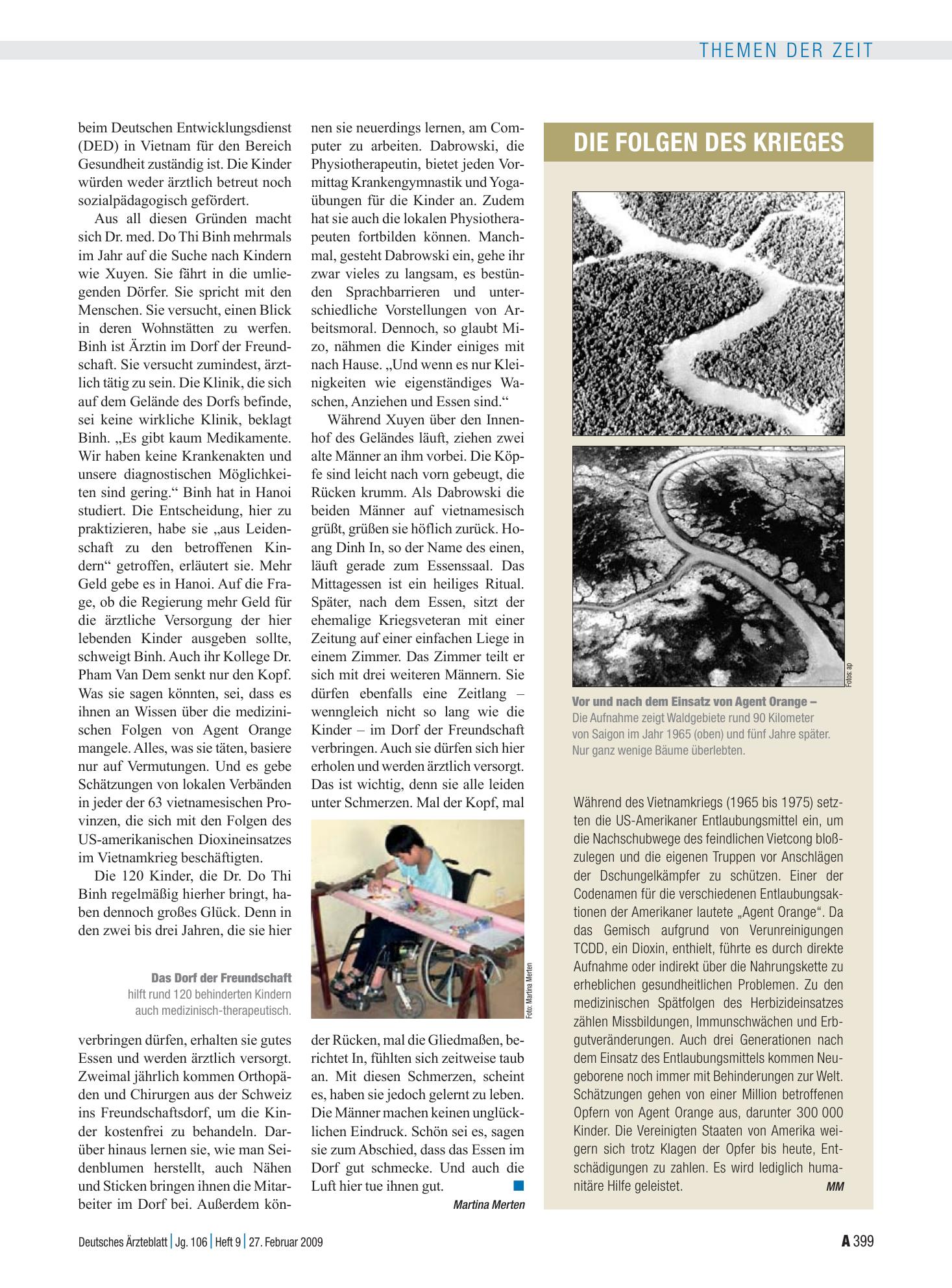 Vorschauseite 1: Die Folgen des Krieges – Deutsches Ärzteblatt