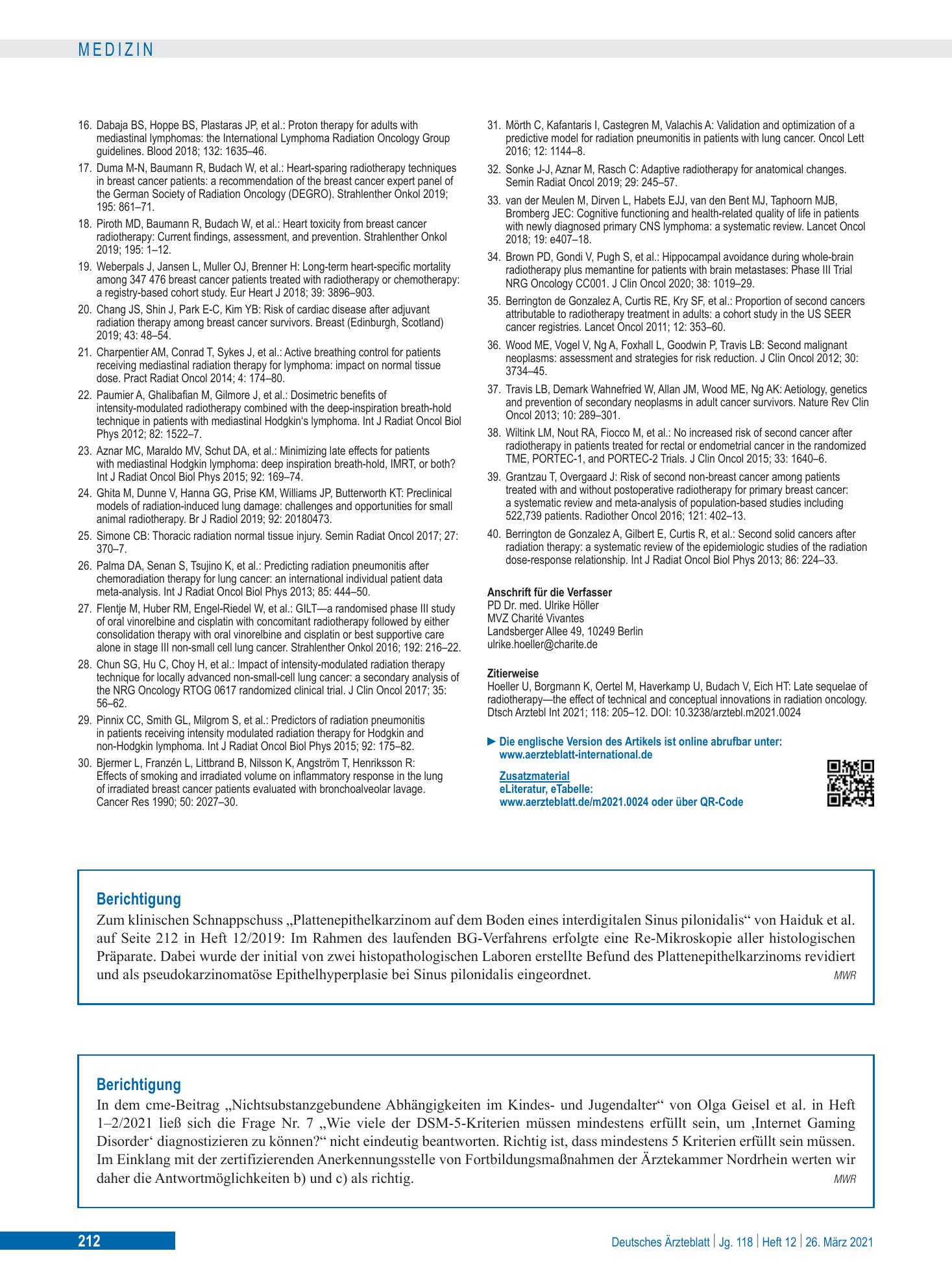 Vorschauseite 1: Berichtigung – Deutsches Ärzteblatt