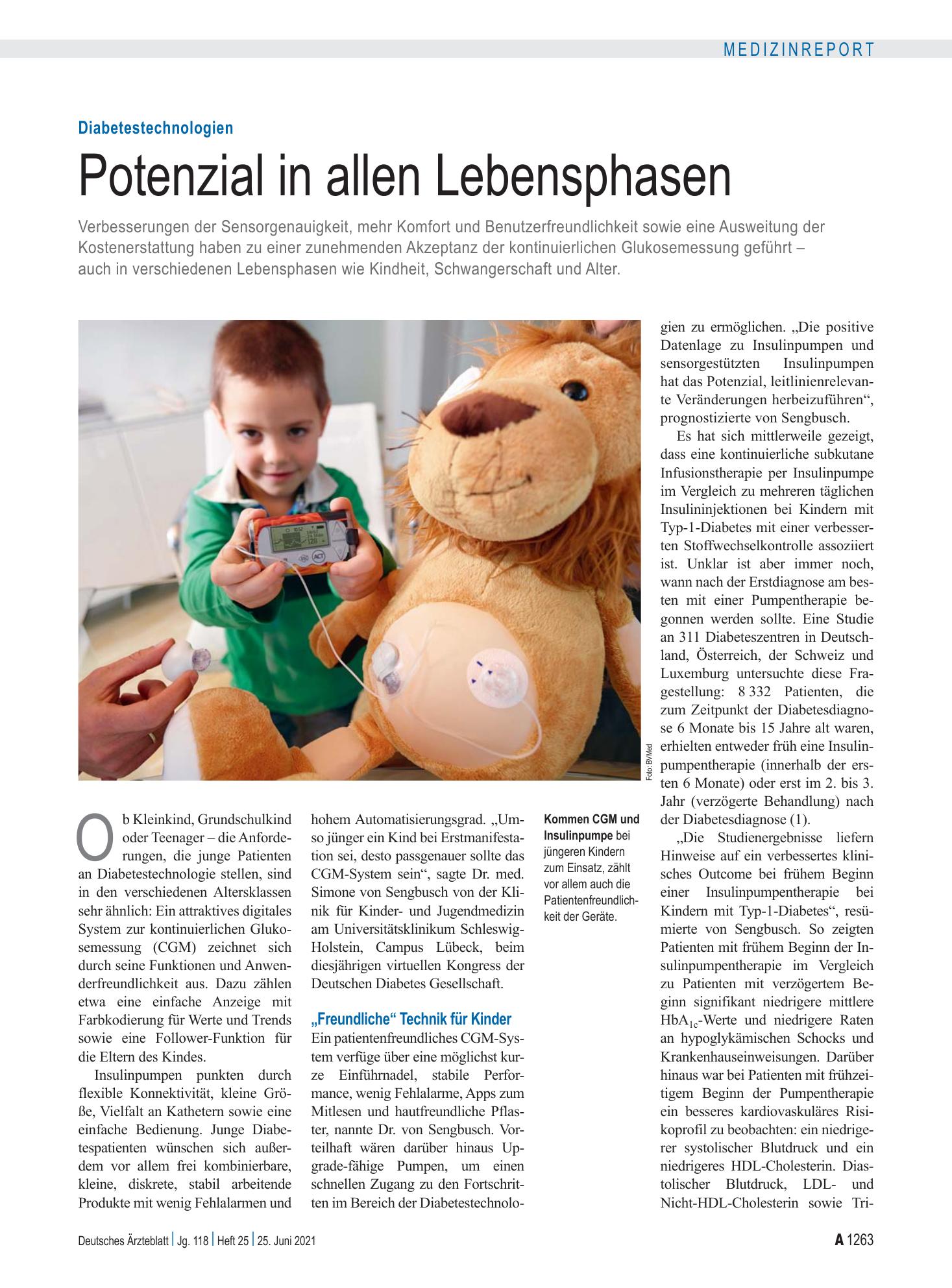 Vorschauseite 1: Diabetestechnologien: Potenzial in allen Lebensphasen – Deutsches Ärzteblatt