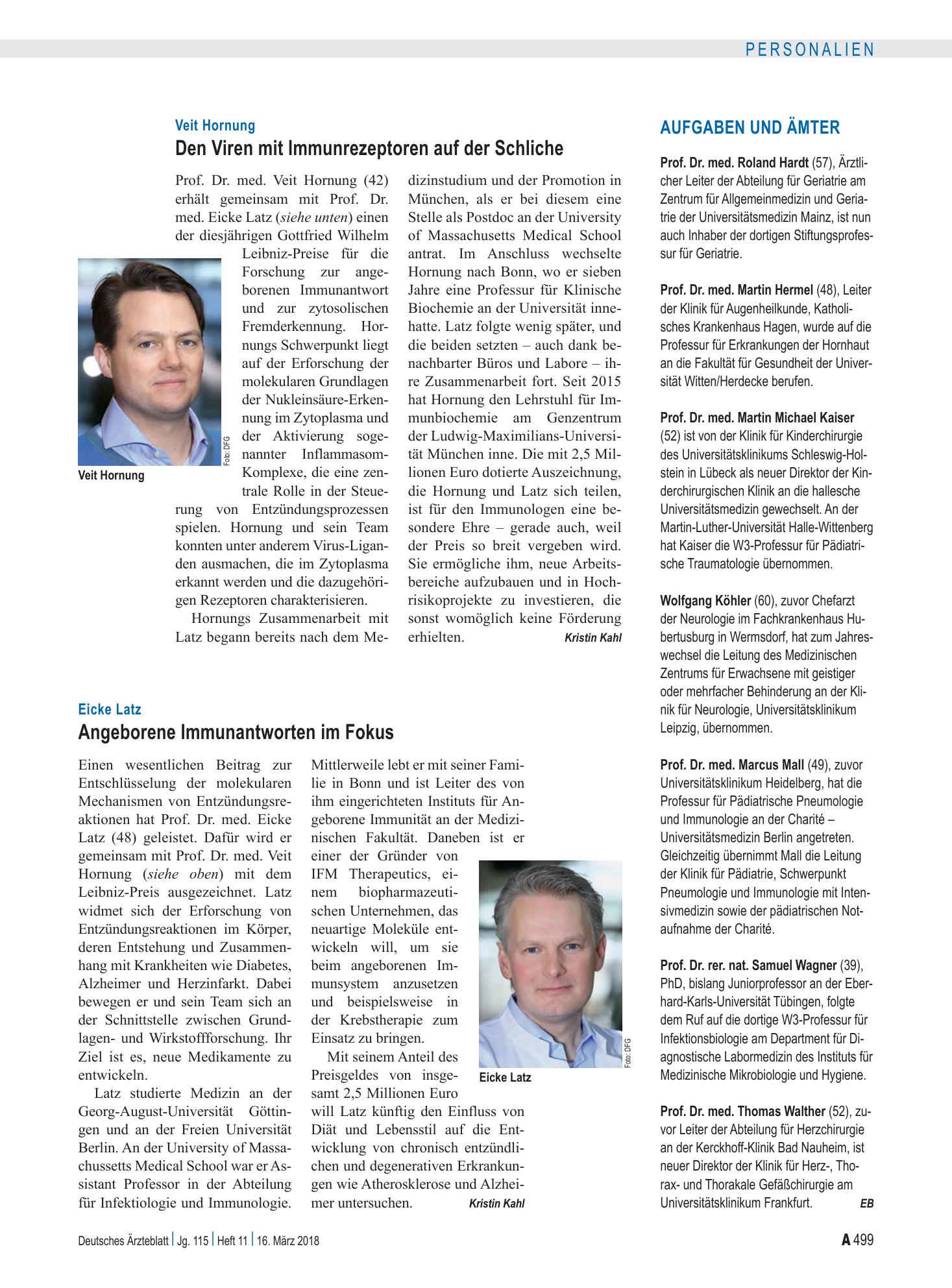 Vorschauseite 1: Aufgaben und Ämter – Deutsches Ärzteblatt
