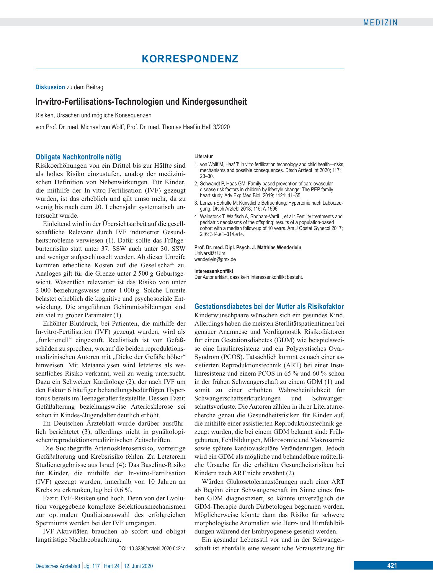 Vorschauseite 1: Gestationsdiabetes bei der Mutter als Risikofaktor – Deutsches Ärzteblatt