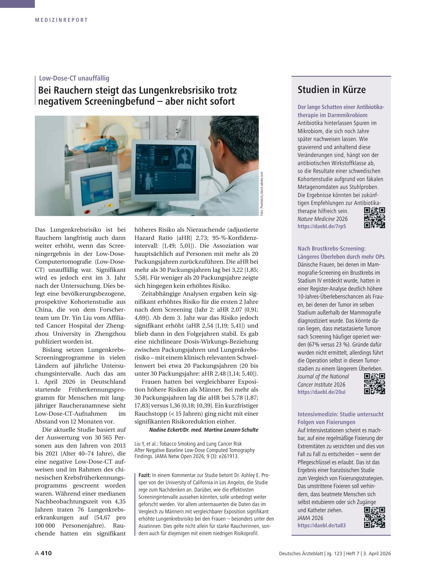 Vorschauseite 1: Studien in Kürze – Deutsches Ärzteblatt