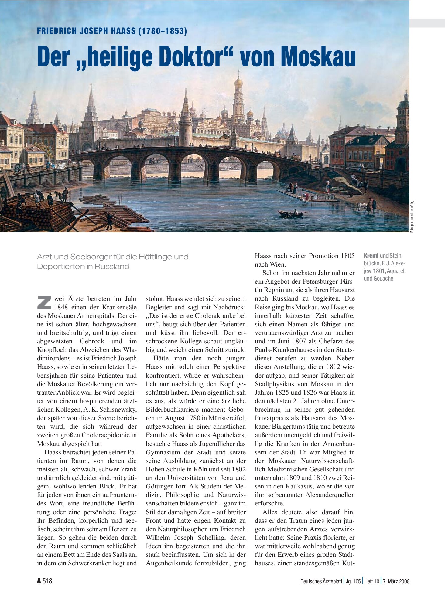 Vorschauseite 1: Friedrich Joseph Haass (1780–1853): Der „heilige Doktor“ von Moskau – Deutsches Ärzteblatt