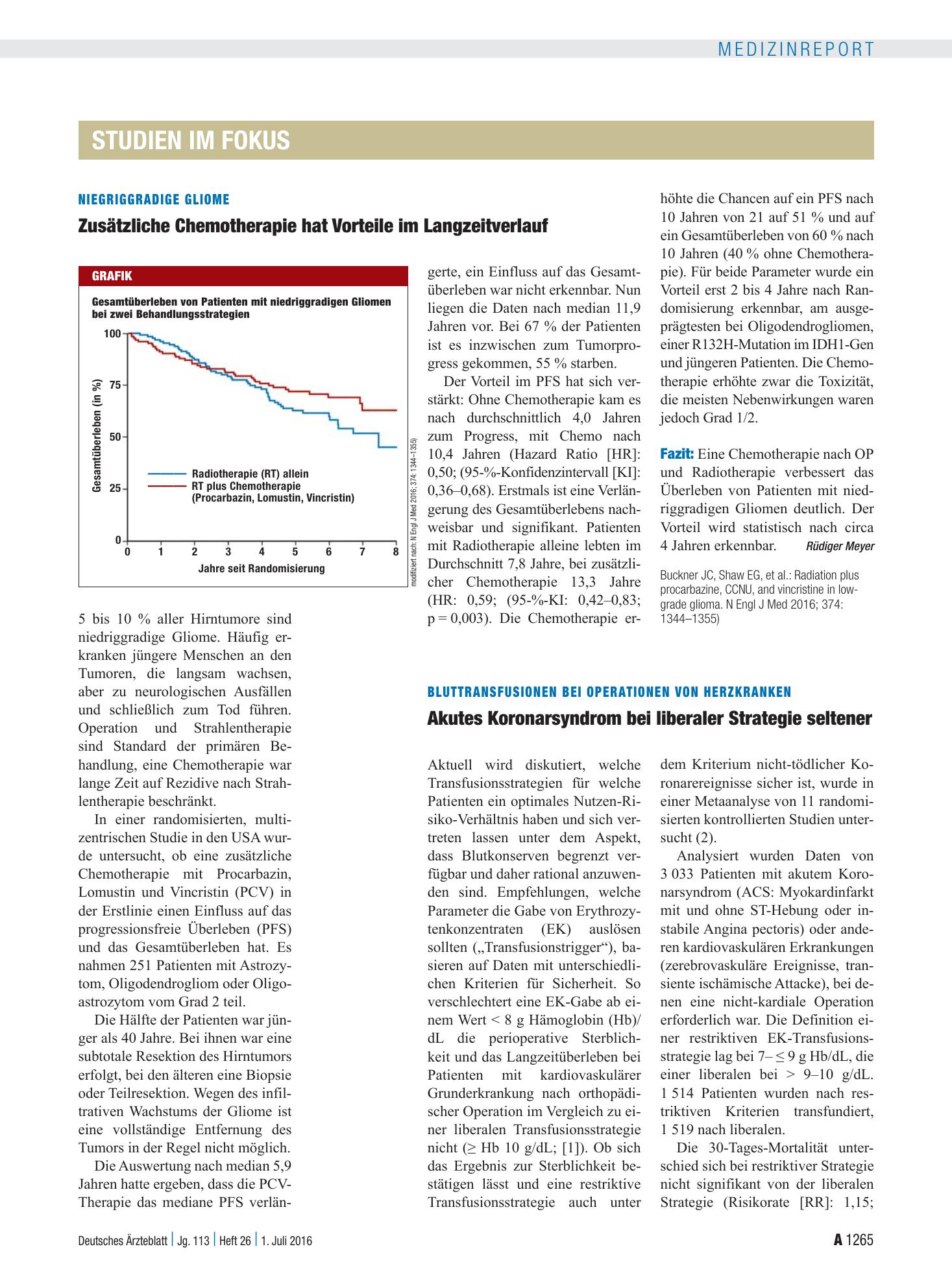 Vorschauseite 1: Bluttransfusionen bei Operationen von Herzkranken: Akutes Koronarsyndrom bei liberaler Strategie seltener – Deutsches Ärzteblatt