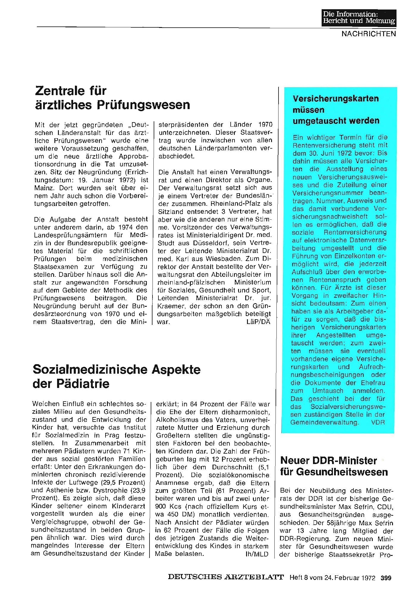 Vorschauseite 1: Versicherungskarten müssen umgetauscht werden