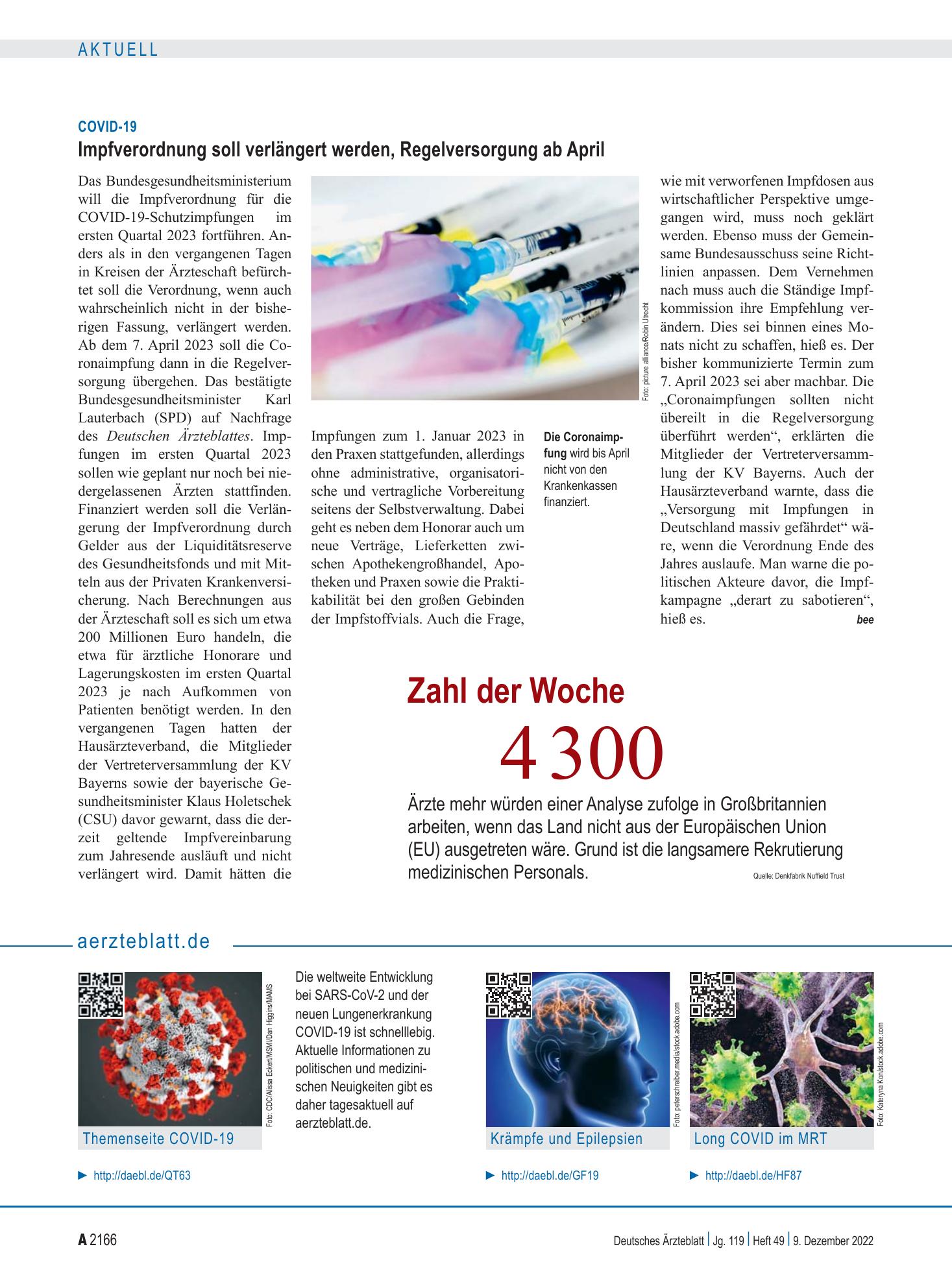 Vorschauseite 1: aerzteblatt.de – Deutsches Ärzteblatt