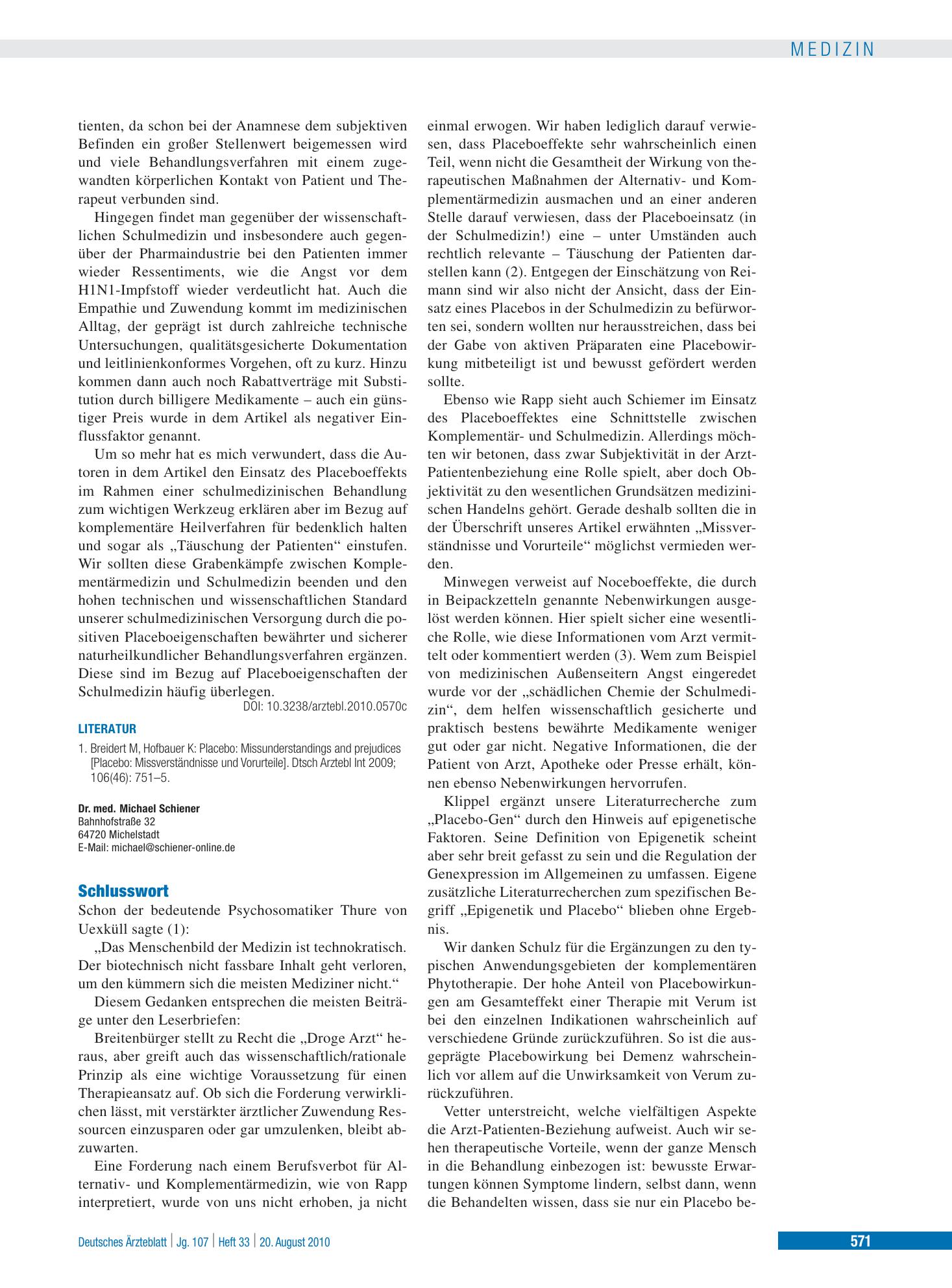 Vorschauseite 1: Schlusswort – Deutsches Ärzteblatt