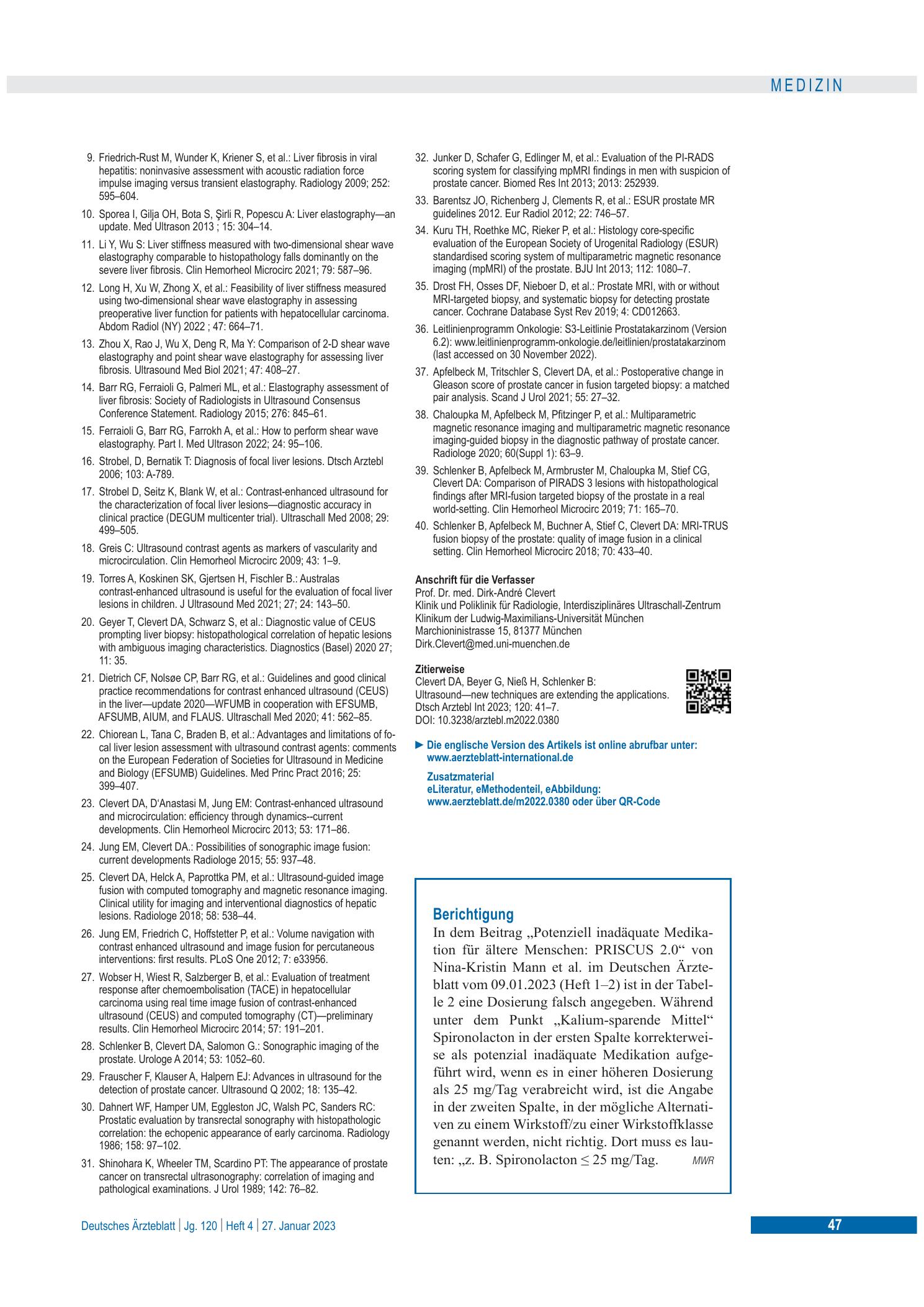 Vorschauseite 1: Berichtigung – Deutsches Ärzteblatt