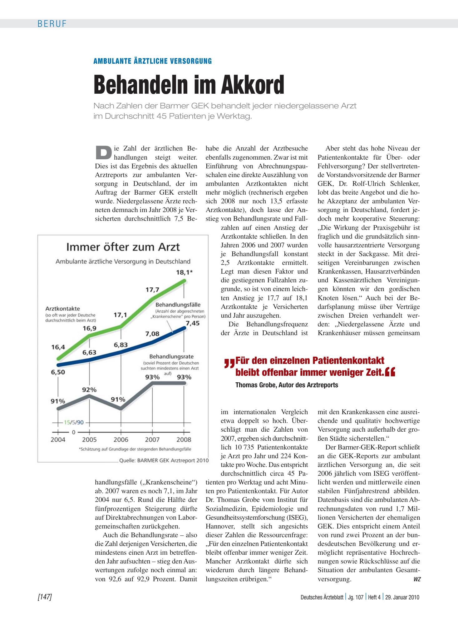 Vorschauseite 1: Ambulante ärztliche Versorgung: Behandeln im Akkord – Deutsches Ärzteblatt