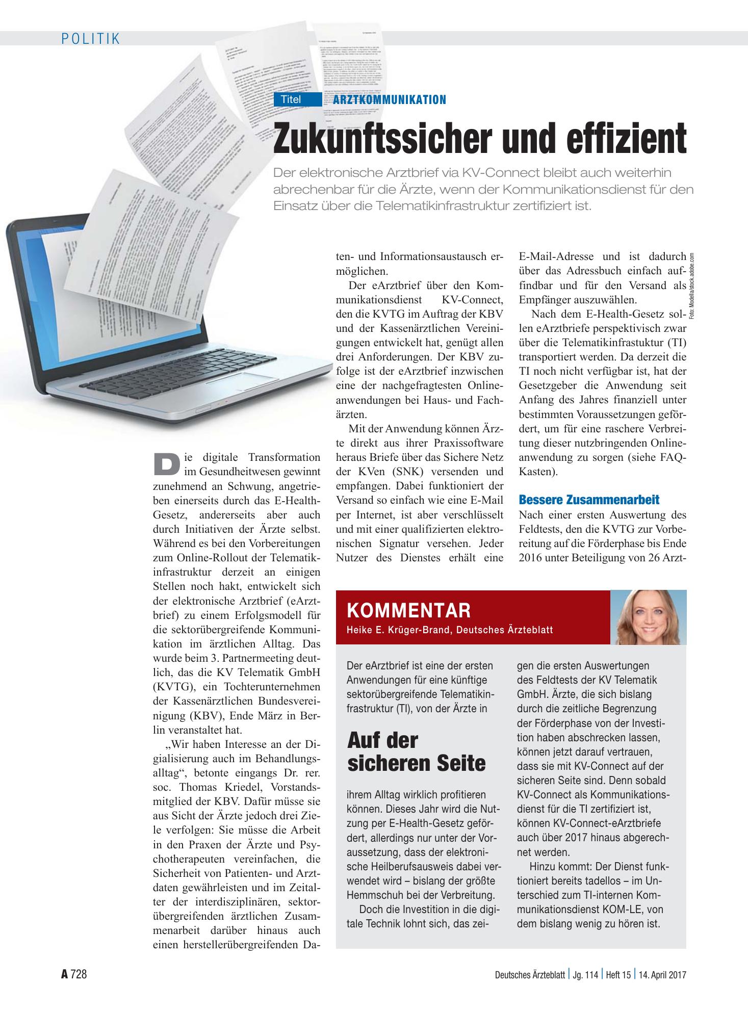 Vorschauseite 1: Arztkommunikation: Zukunftssicher und effizient – Deutsches Ärzteblatt