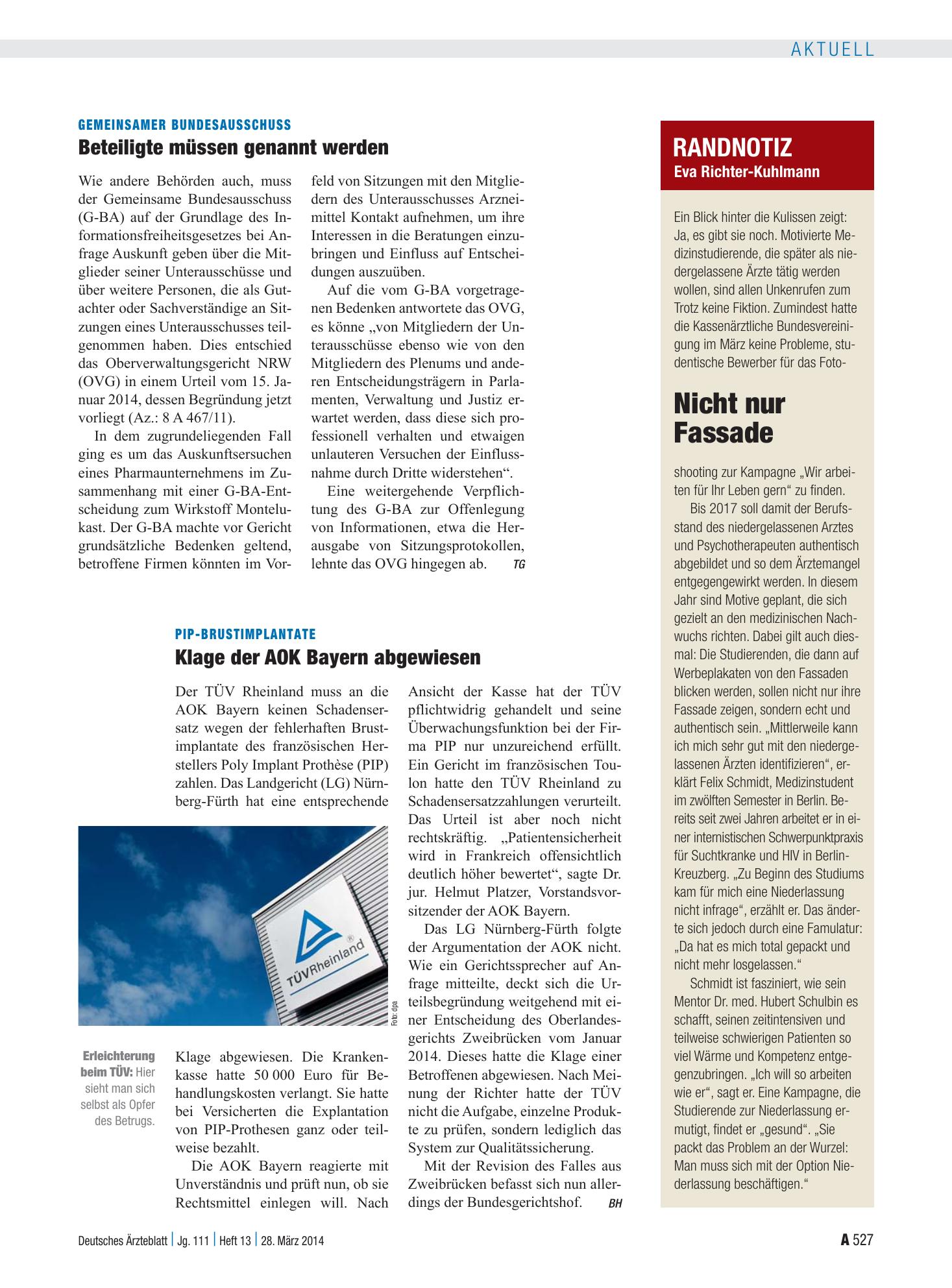Vorschauseite 1: Randnotiz: Nicht nur Fassade – Deutsches Ärzteblatt