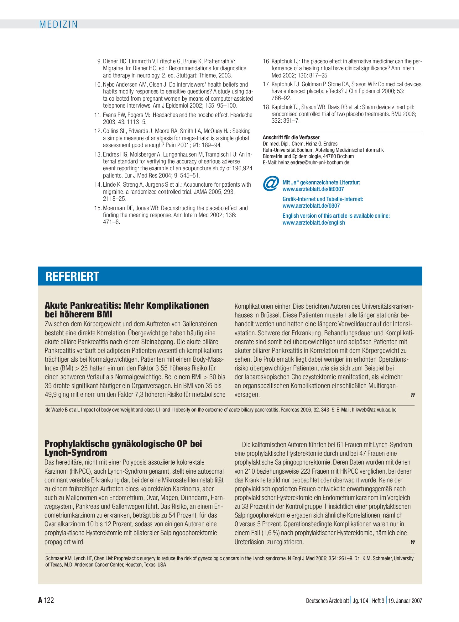 Vorschauseite 1: Akute Pankreatitis: Mehr Komplikationen bei höherem BMI – Deutsches Ärzteblatt
