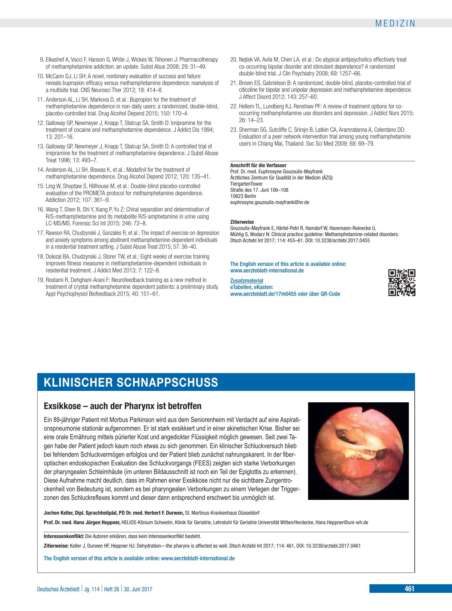 Vorschauseite 1: Exsikkose – auch der Pharynx ist betroffen – Deutsches Ärzteblatt