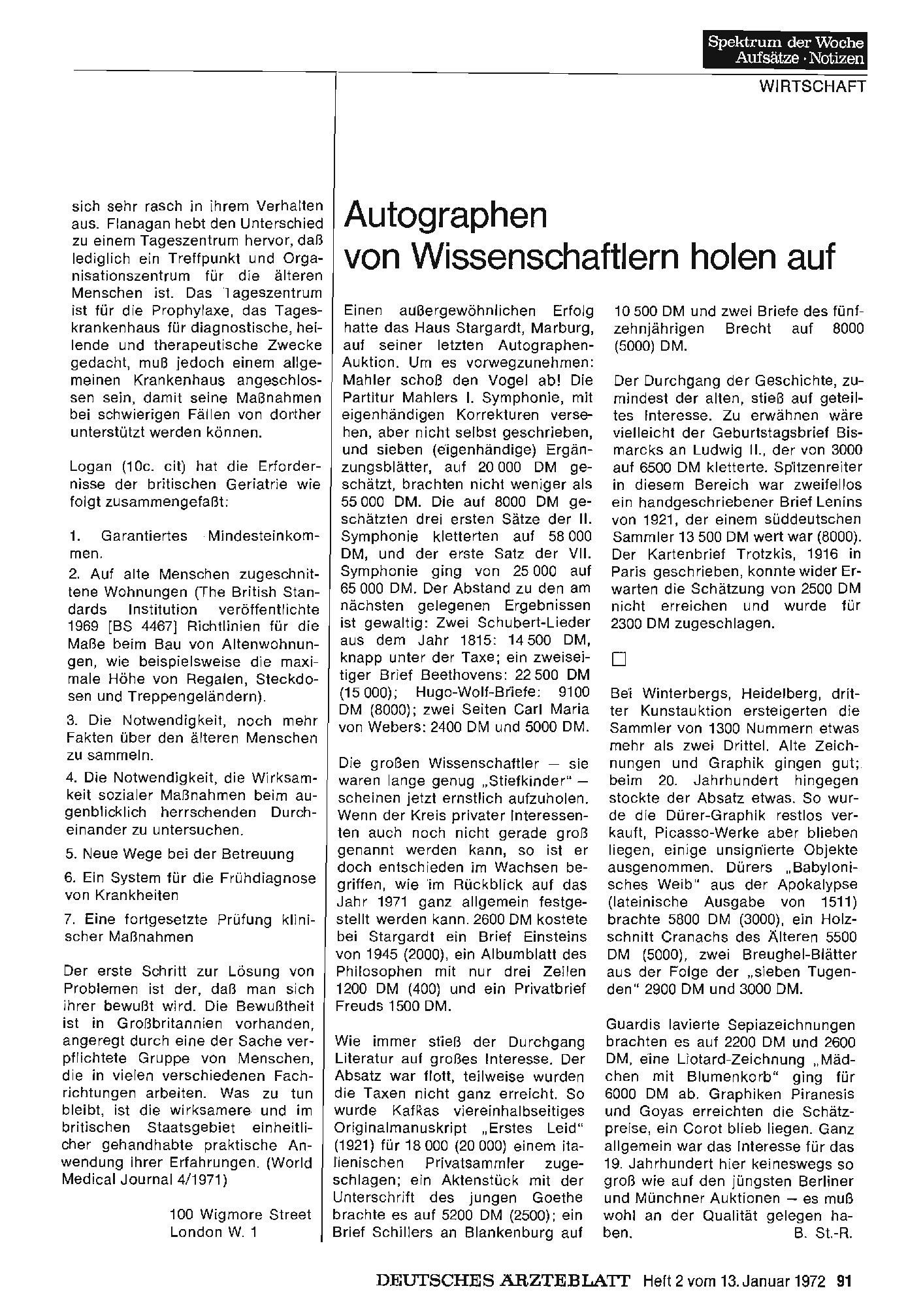 Vorschauseite 1: Autographen von Wissenschaftlern holen auf