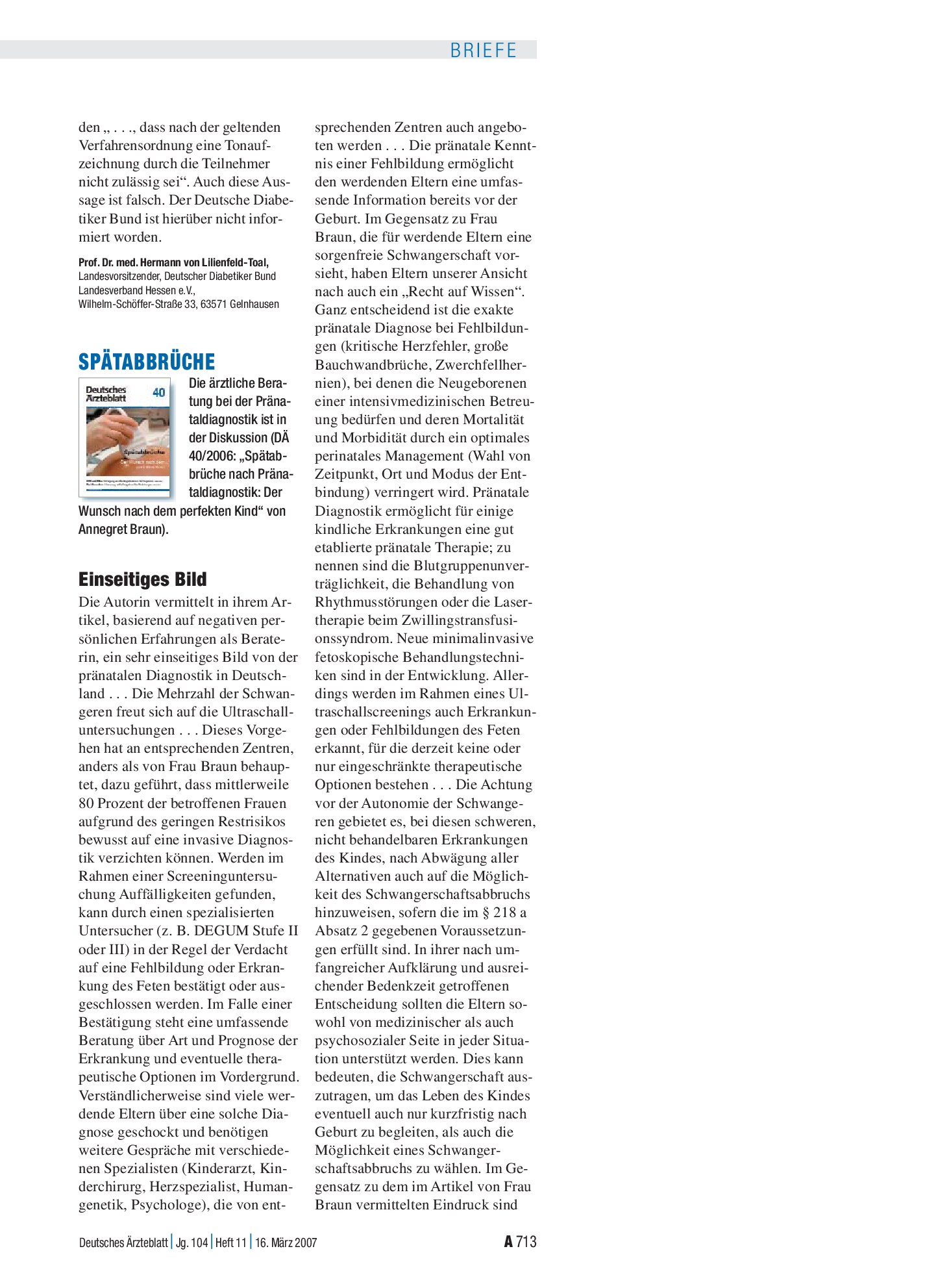 Vorschauseite 1: Spätabbrüche: Einseitiges Bild – Deutsches Ärzteblatt