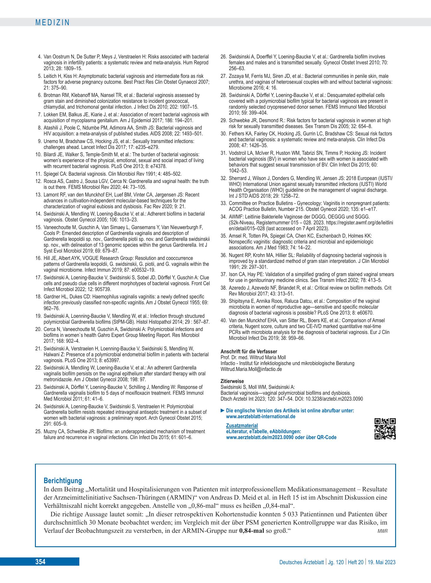 Vorschauseite 1: Berichtigung – Deutsches Ärzteblatt
