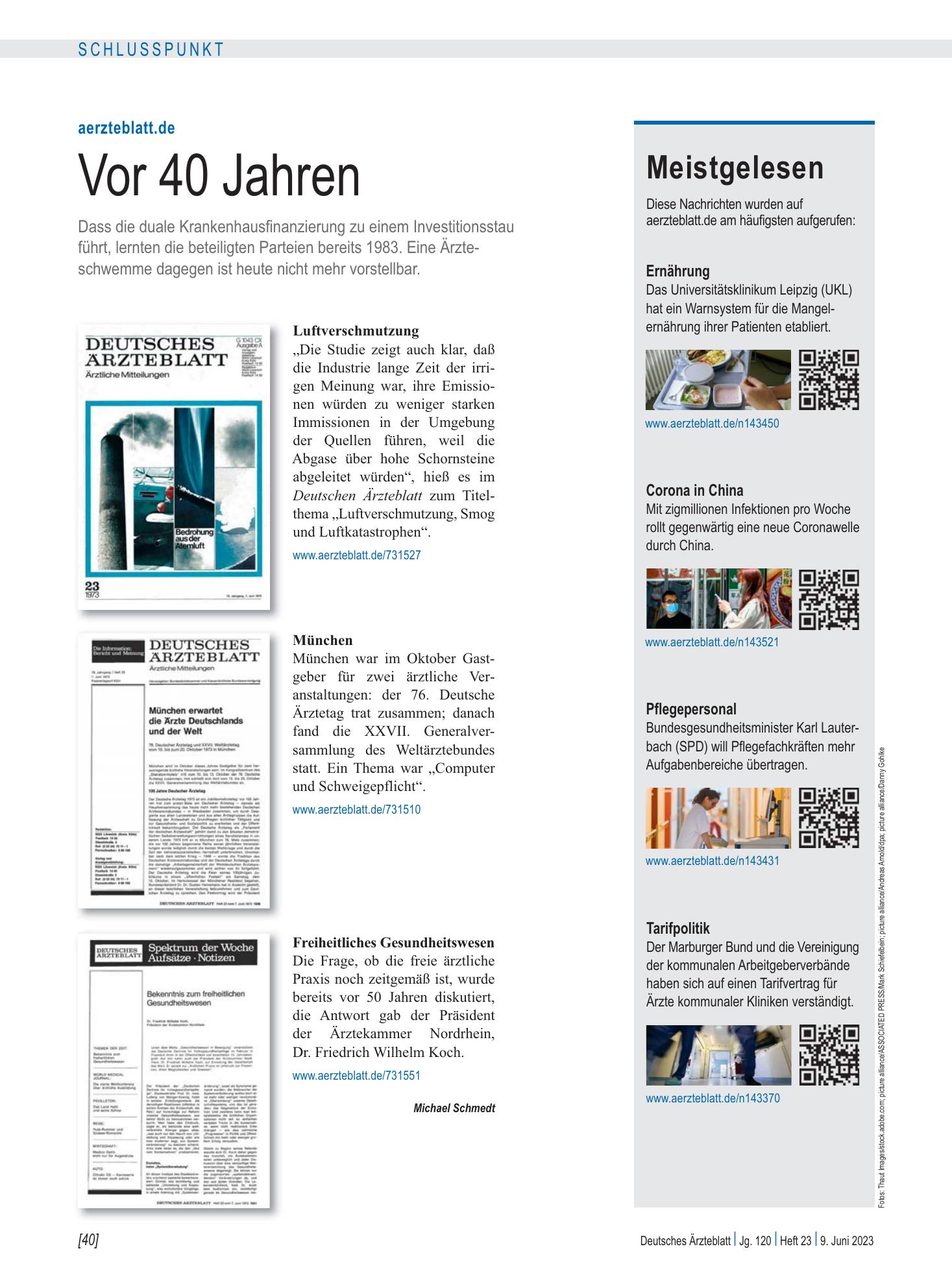 Vorschauseite 1: Meistgelesen – Deutsches Ärzteblatt