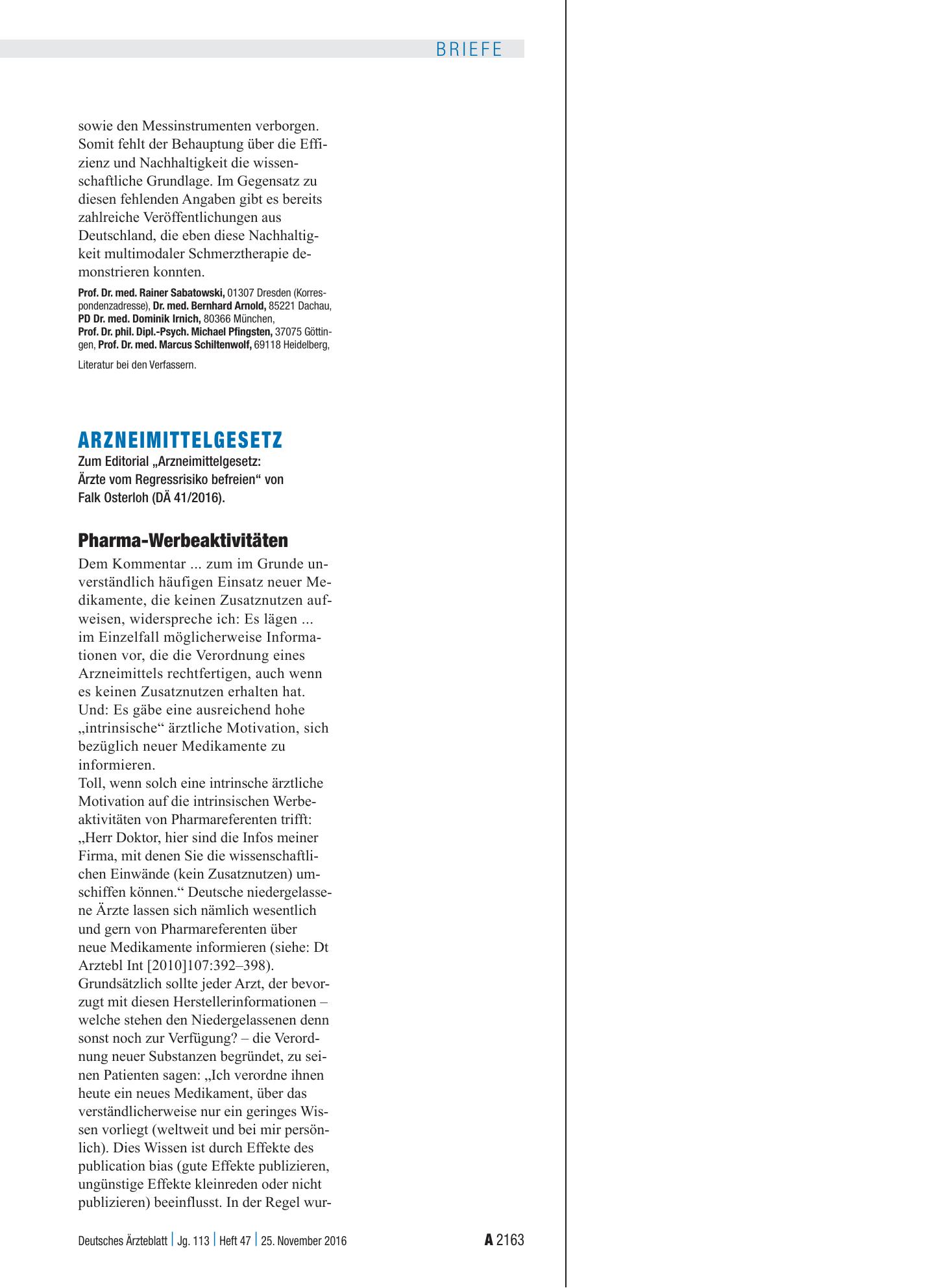Vorschauseite 1: Arzneimittelgesetz: Pharma-Werbeaktivitäten – Deutsches Ärzteblatt