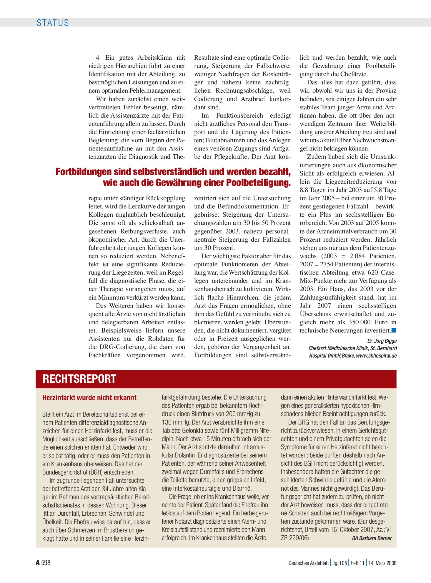 Vorschauseite 1: Herzinfarkt wurde nicht erkannt – Deutsches Ärzteblatt