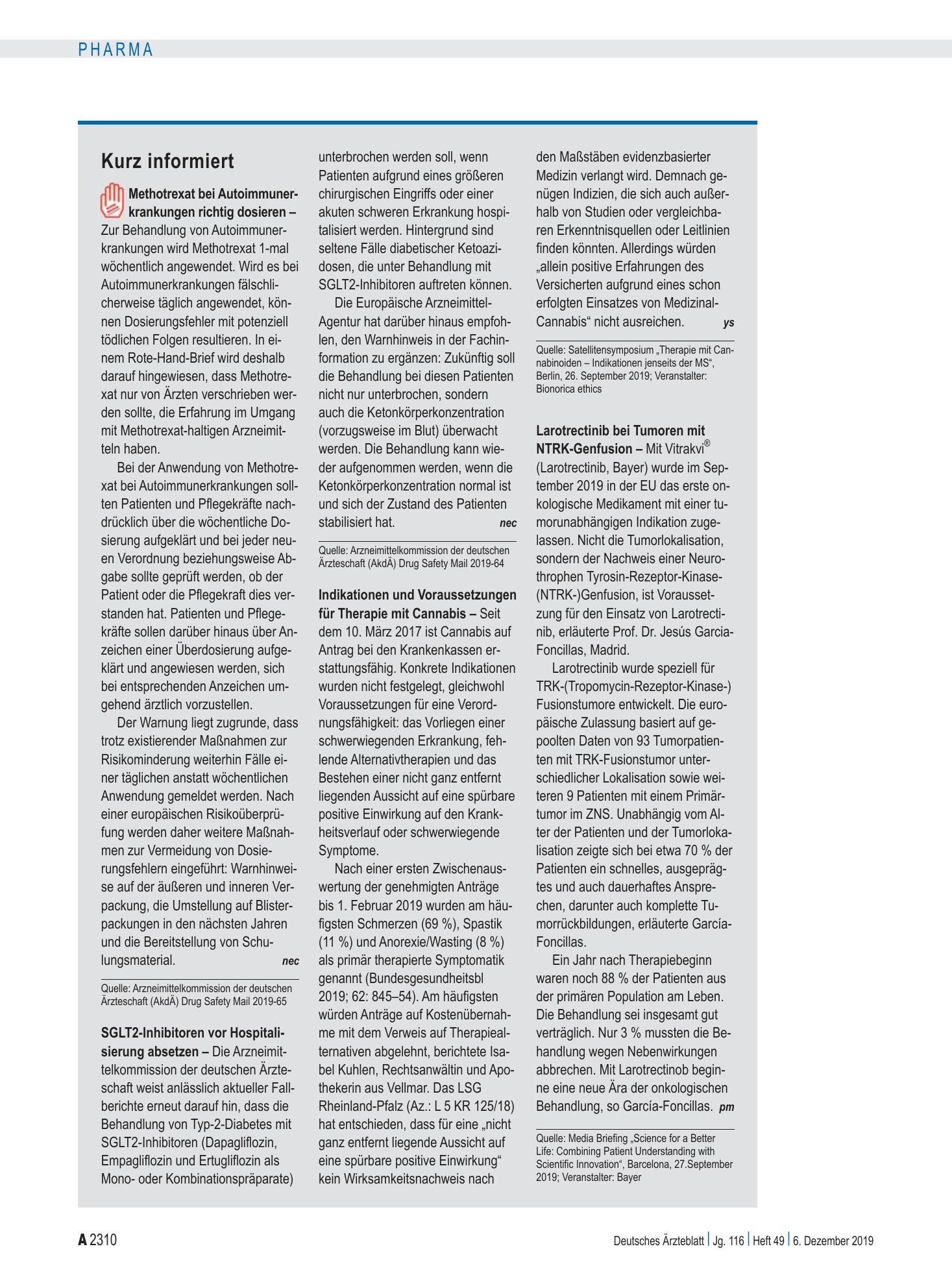 Vorschauseite 1: Kurz informiert – Deutsches Ärzteblatt